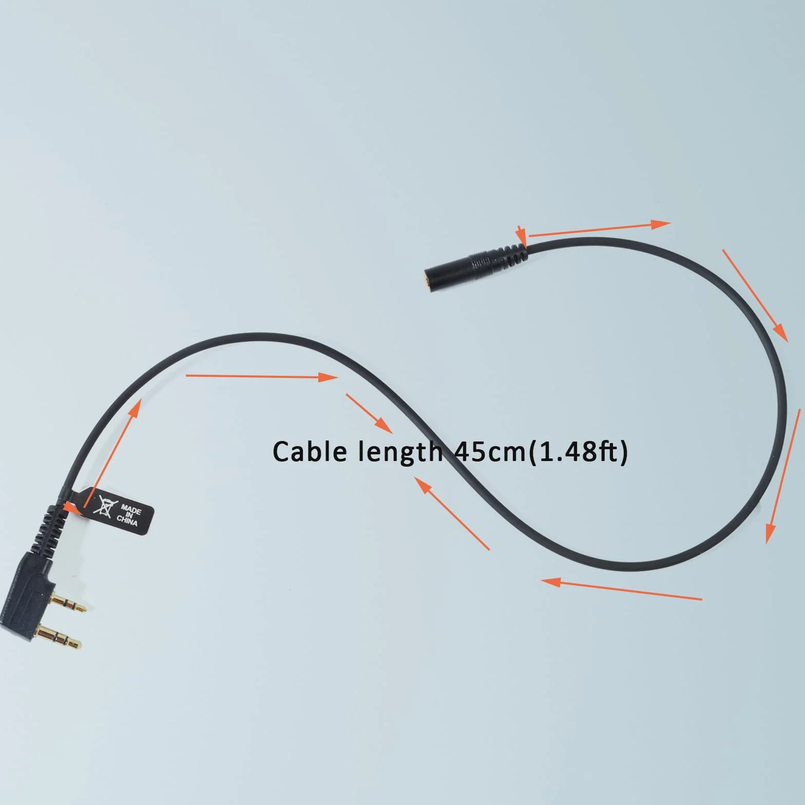 HYS Radio 2-pinowe do gniazda 3,5 mm, słuchawki audio, kabel transferowy, kompatybilne z Kenwood Baofeng Quansheng Walkie-Talkie (2)
