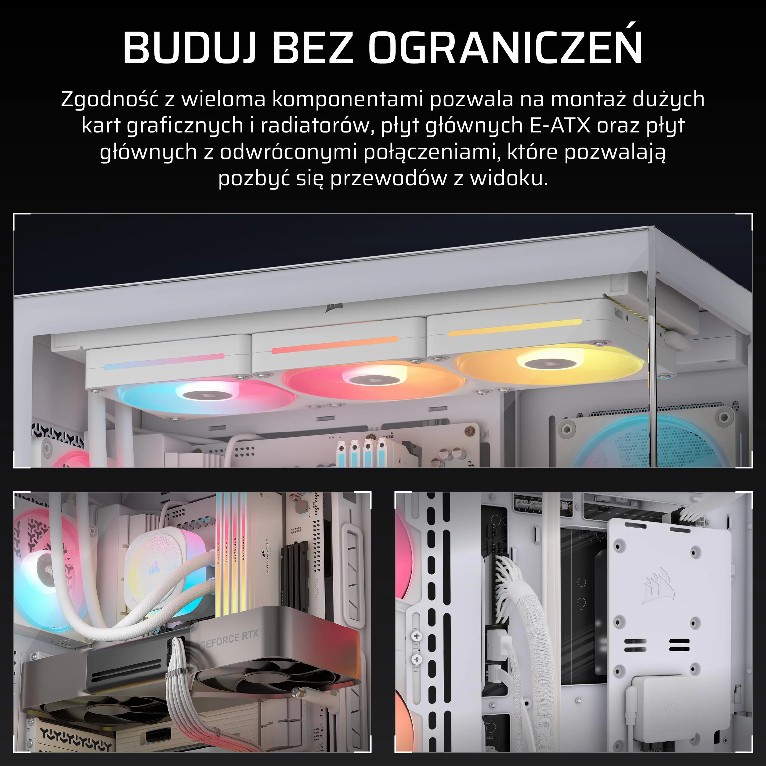 CORSAIR 3500X LX-R RGB iCUE LINK Obudowa PC Mid-Tower z wentylatorami LX120-R RGB