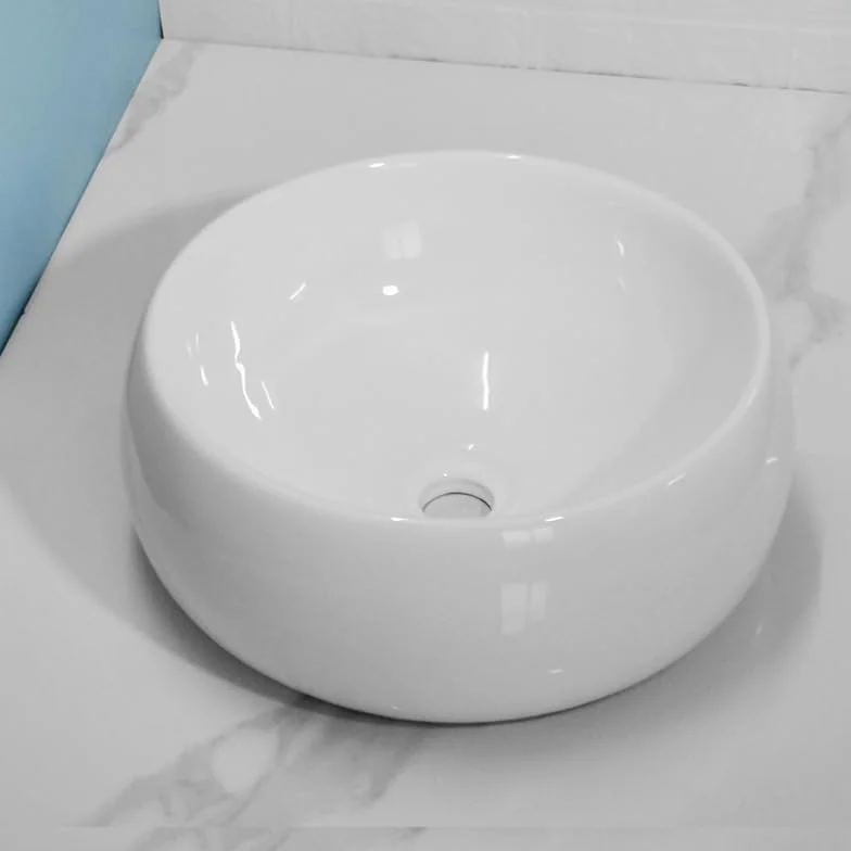 Umywalka Łazienkowa Nowoczesna Minimalistyczna Łazienka Umywalka Nablatowa Okrągła Umywalka Hotelowa Balkon Artystyczny Ceramiczna Umywalka Nablatowa Umywalka Nablat