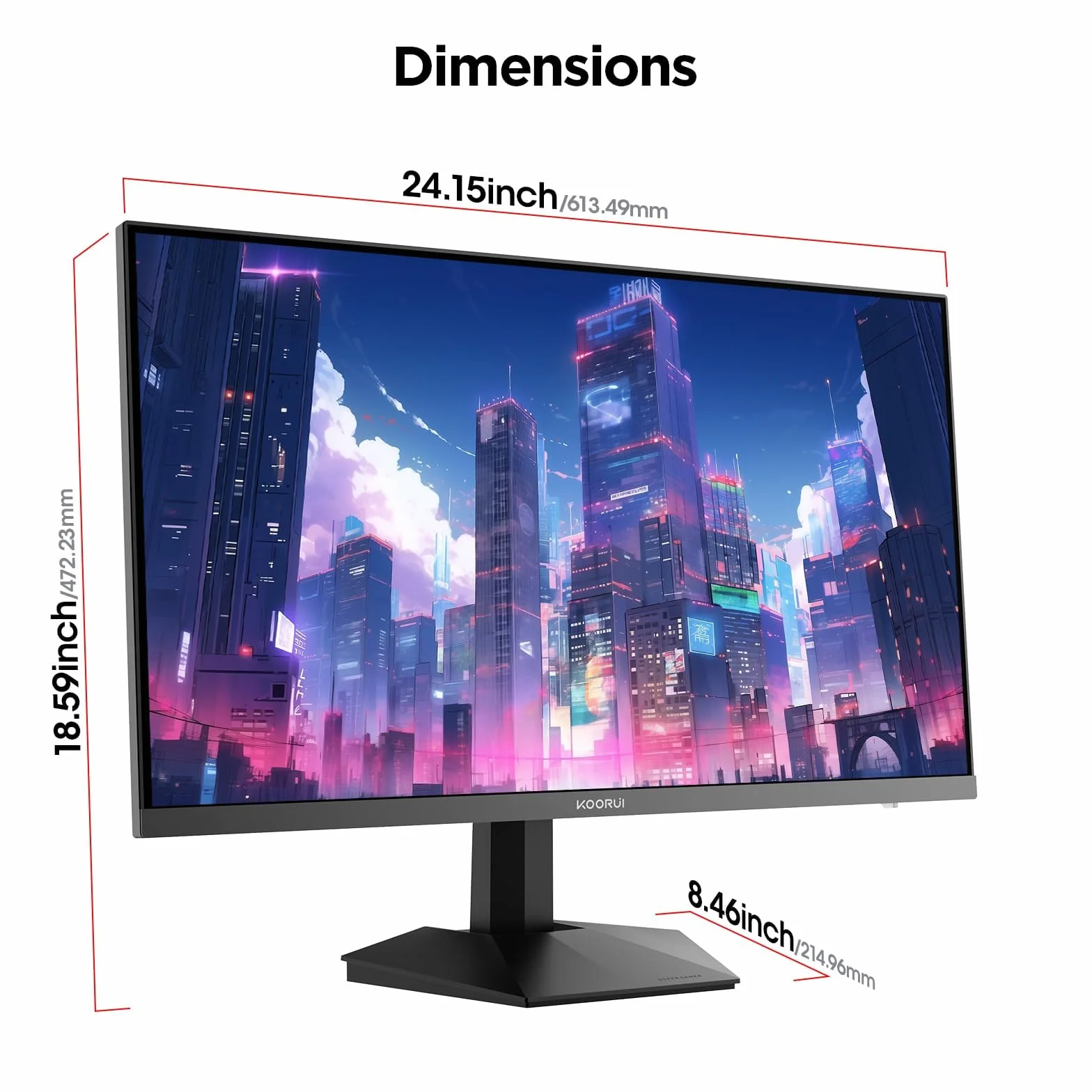 KOORUI G2721P 27 Inch Gaming Monitor,200Hz, IPS, QHD 1440P, 1ms, HDR 400, Adaptive Sync, VESA Mountable, HDMI/DP, Low Blue Light, 99% SRGB