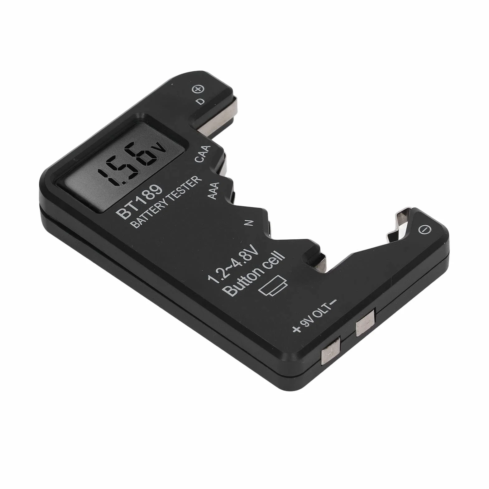 Tester Baterii LCD Cyfrowy dla AA AAA 6F22 9V 1.5V Czarny