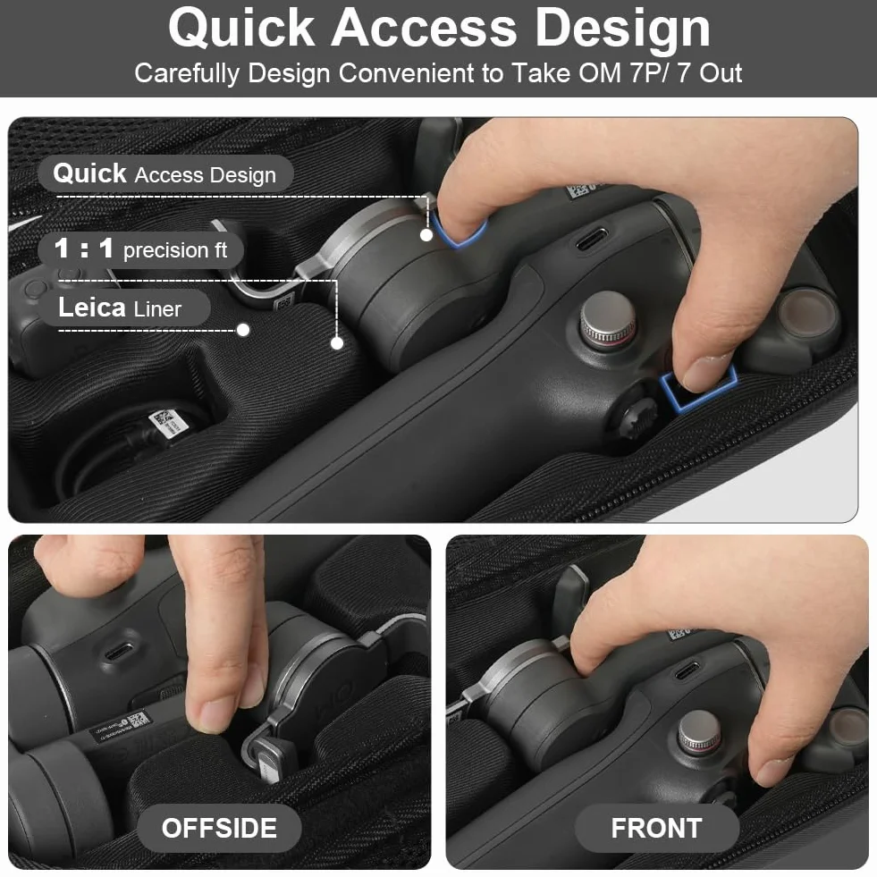 HOTUT Osmo Mobile 7 Case, kompaktowa torba EVA do DJI Osmo Mobile 7P/7 Gimbal, czarna
