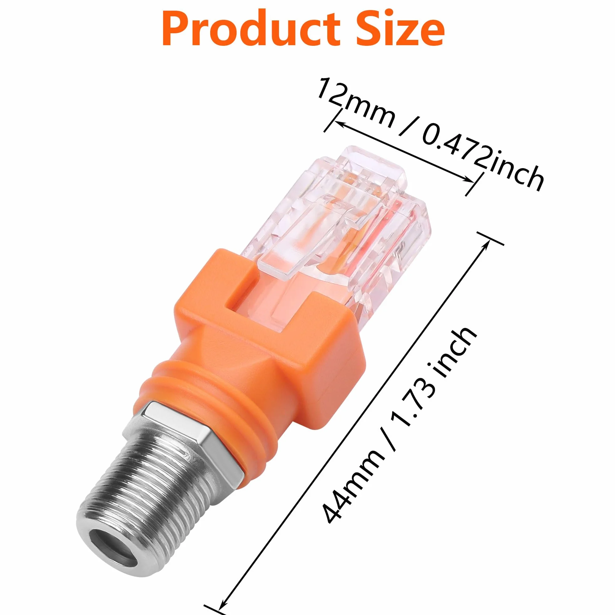 CERRXIAN Adapter koncentryczny F na RJ45 męski R-F do testera linii pomarańczowy