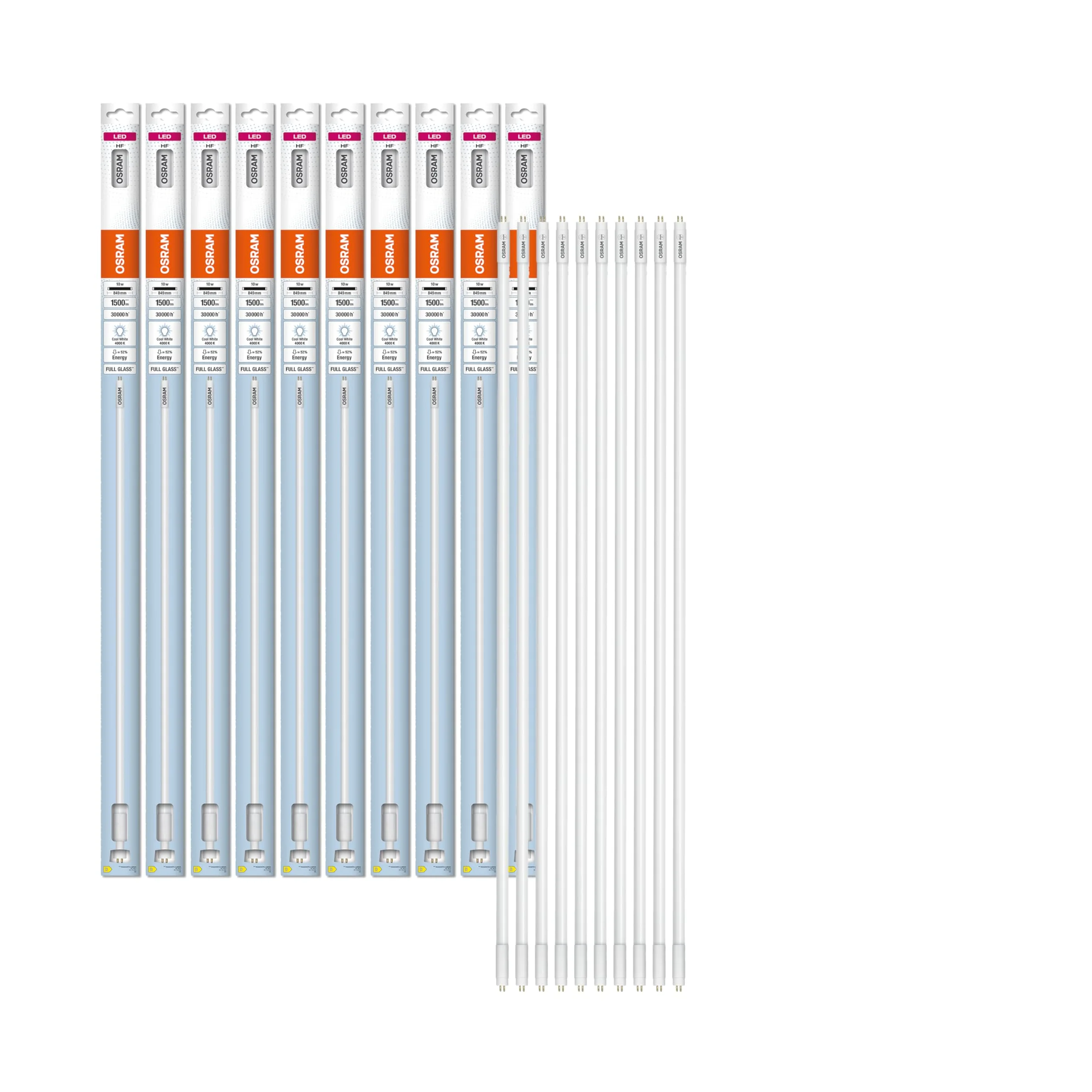 OSRAM LED T5 Hf He21 849 mm, Liniowa Rurka LED, 10W, 1500LM, 4000K, Zimne Białe Światło, Zamiennik LED dla Konwencjonalnych Lamp Fluorescencyjnych T5 z Podstawą G5