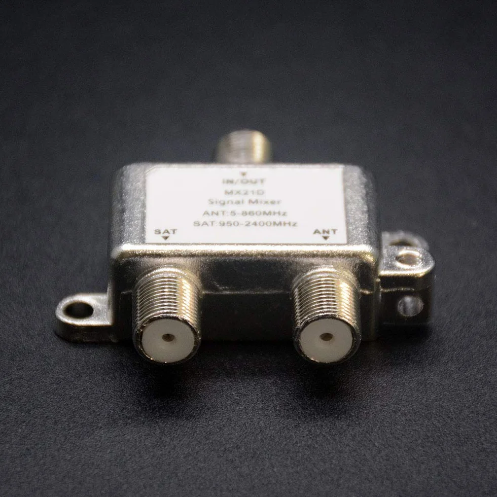 DollaTek 2 w 1 2-dro?ny rozdzielacz satelitarny MX21D TV Sygna? TV Kabel TV Sygna? Mikser SAT/ANT Diplekser Lekki, kompaktowy