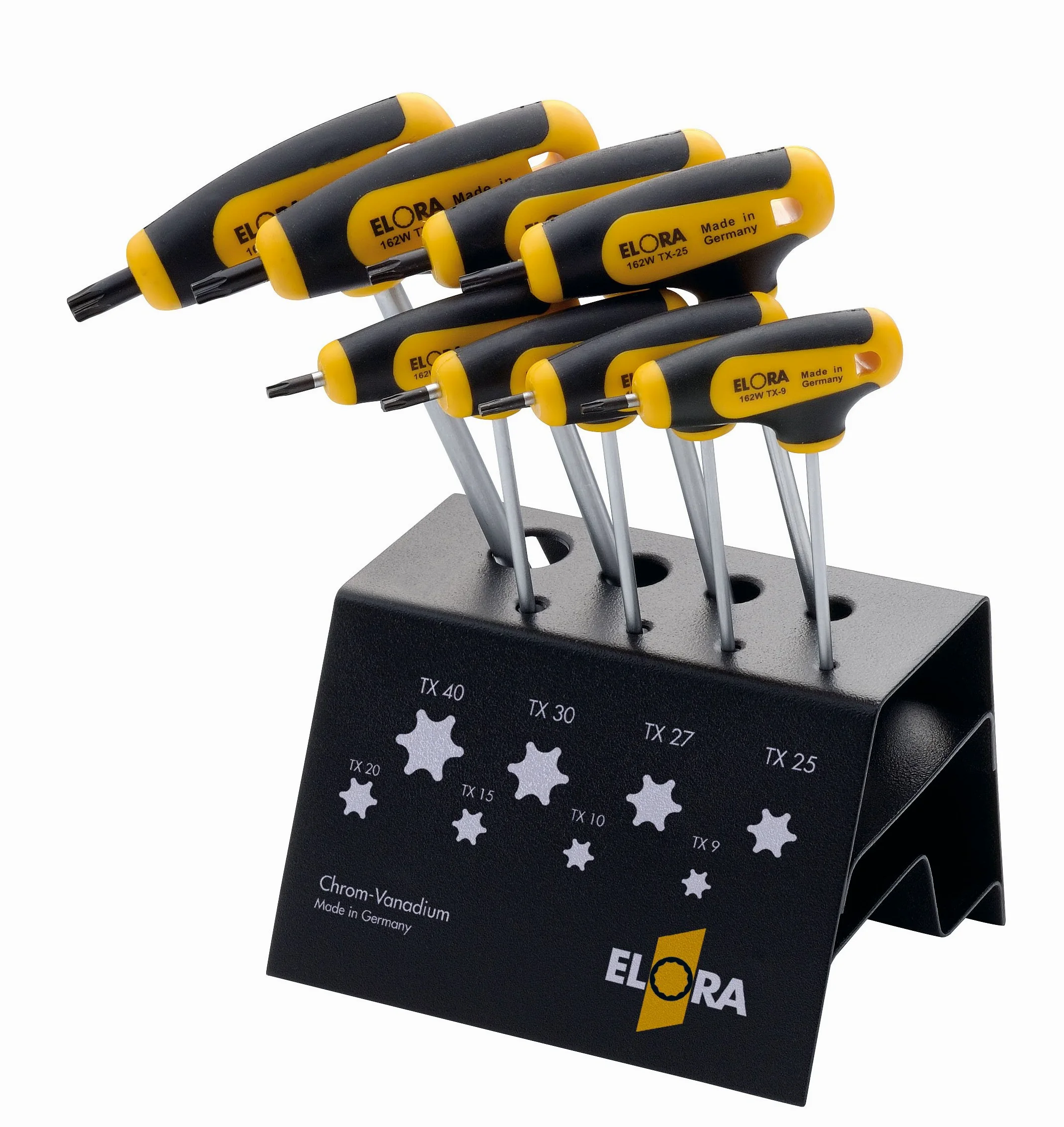 ELORA 162600801000 zestaw kluczy TORX-Hexagon 162-SWTX z uchwytem w kształcie litery T 8 szt.