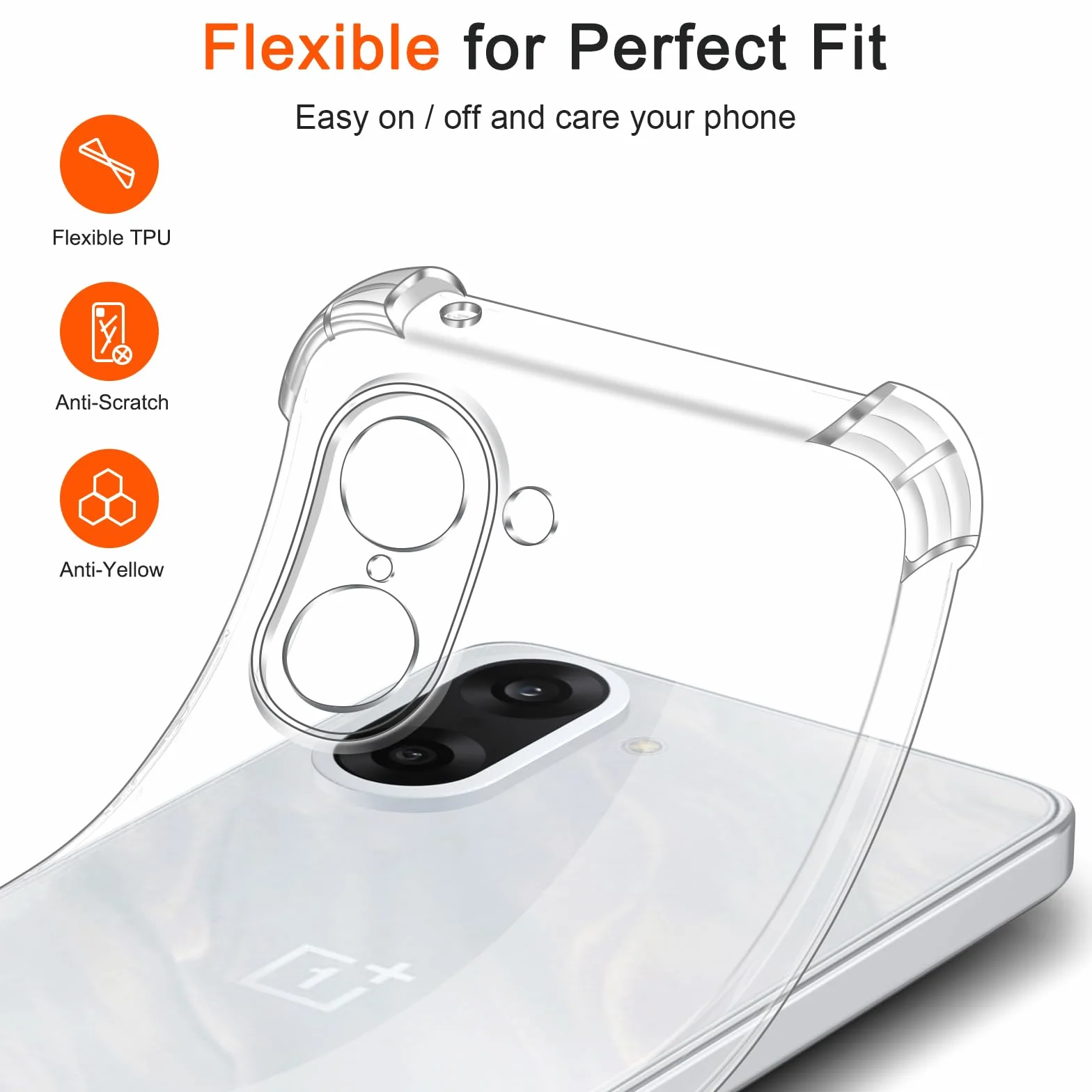 ivoler Etui do Oneplus Nord CE 5 5G, ultra przezroczyste silikonowe etui ochronne TPU