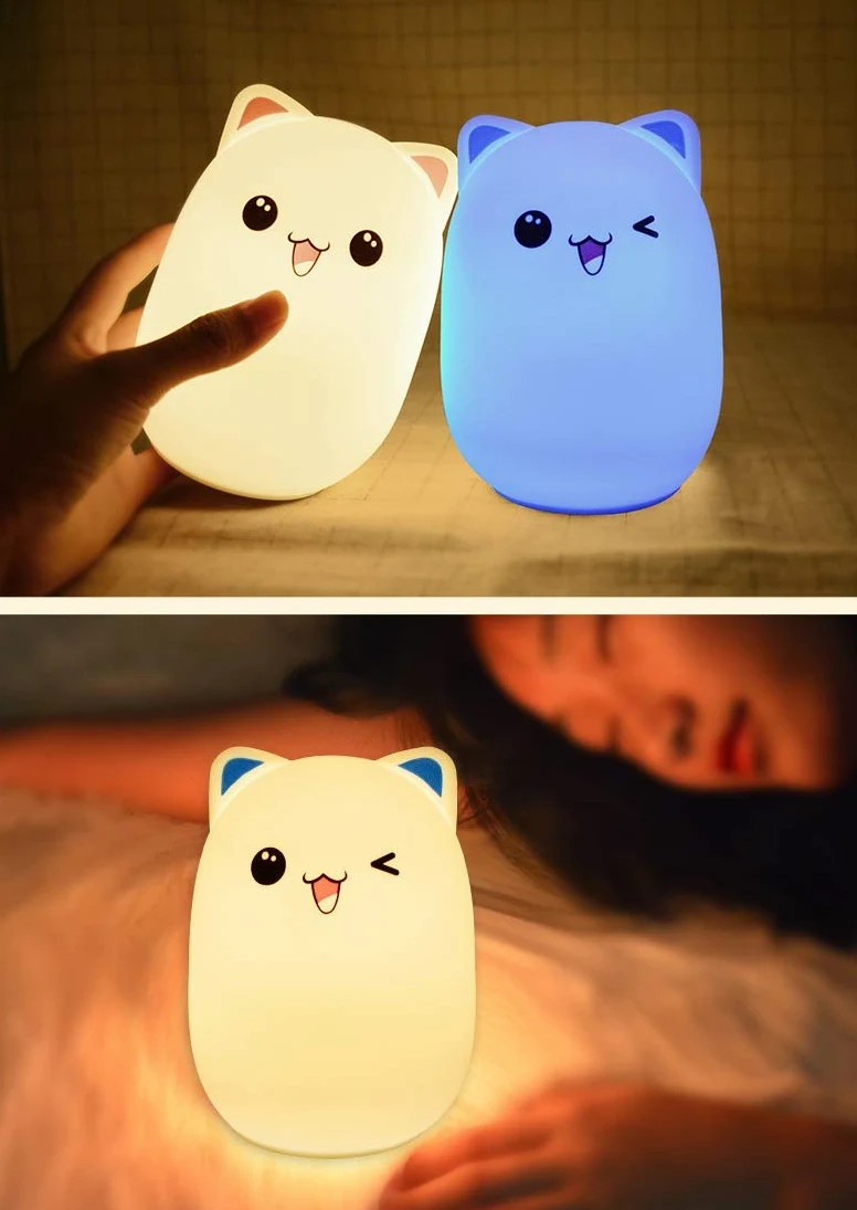 Kreatywny prezent Lampka nocna Pat Dostosowane ładowanie USB Przy łóżku czujnik dotykowy Silikonowa lampka Pat (kolor: zabawny miś) interesting