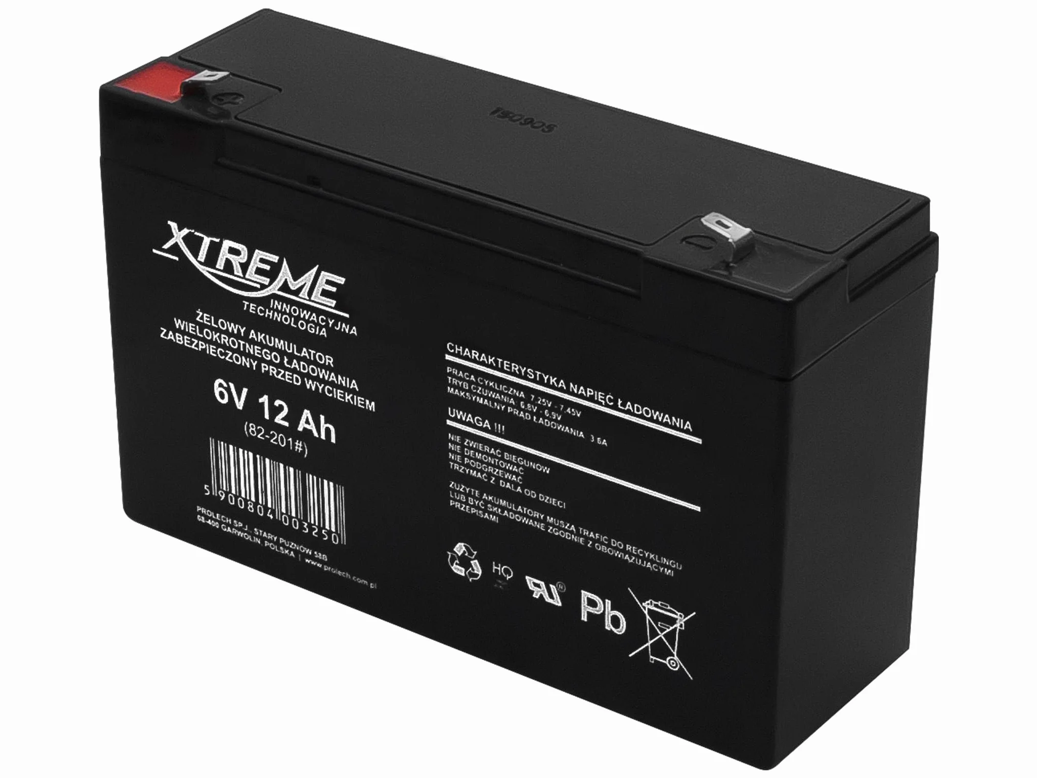 Xtreme akumulator ołowiowy żelowy, ołowiowy, ołowiowy, kwasowy, akumulator (6 V, 12 Ah)