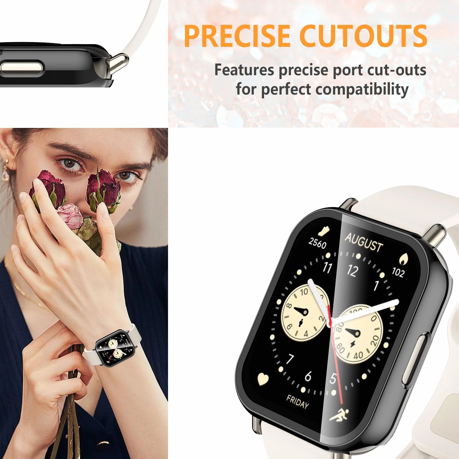 Etui Xiaomi Redmi Watch 5 Lite z hartowanym szkłem ochronnym, twarde tworzywo sztuczne
