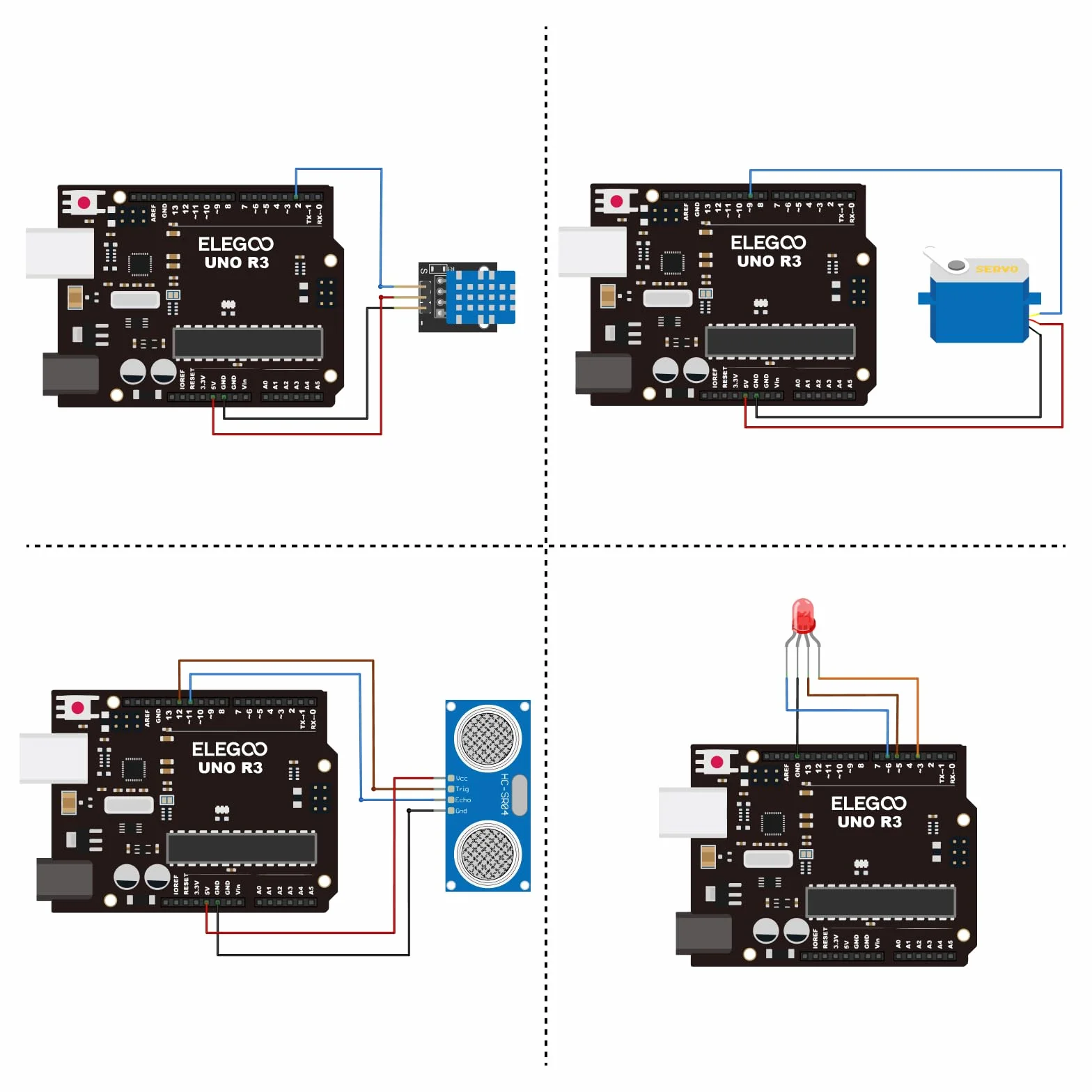 ELEGOO UNO R3 zestaw startowy kompatybilny z projektem Arduino IDE, zestaw dla początkujących z samouczkiem w języku niemieckim, mikrokontrolerem, przekaźnikiem 5 V, modułem zasilania, serwomotorem,