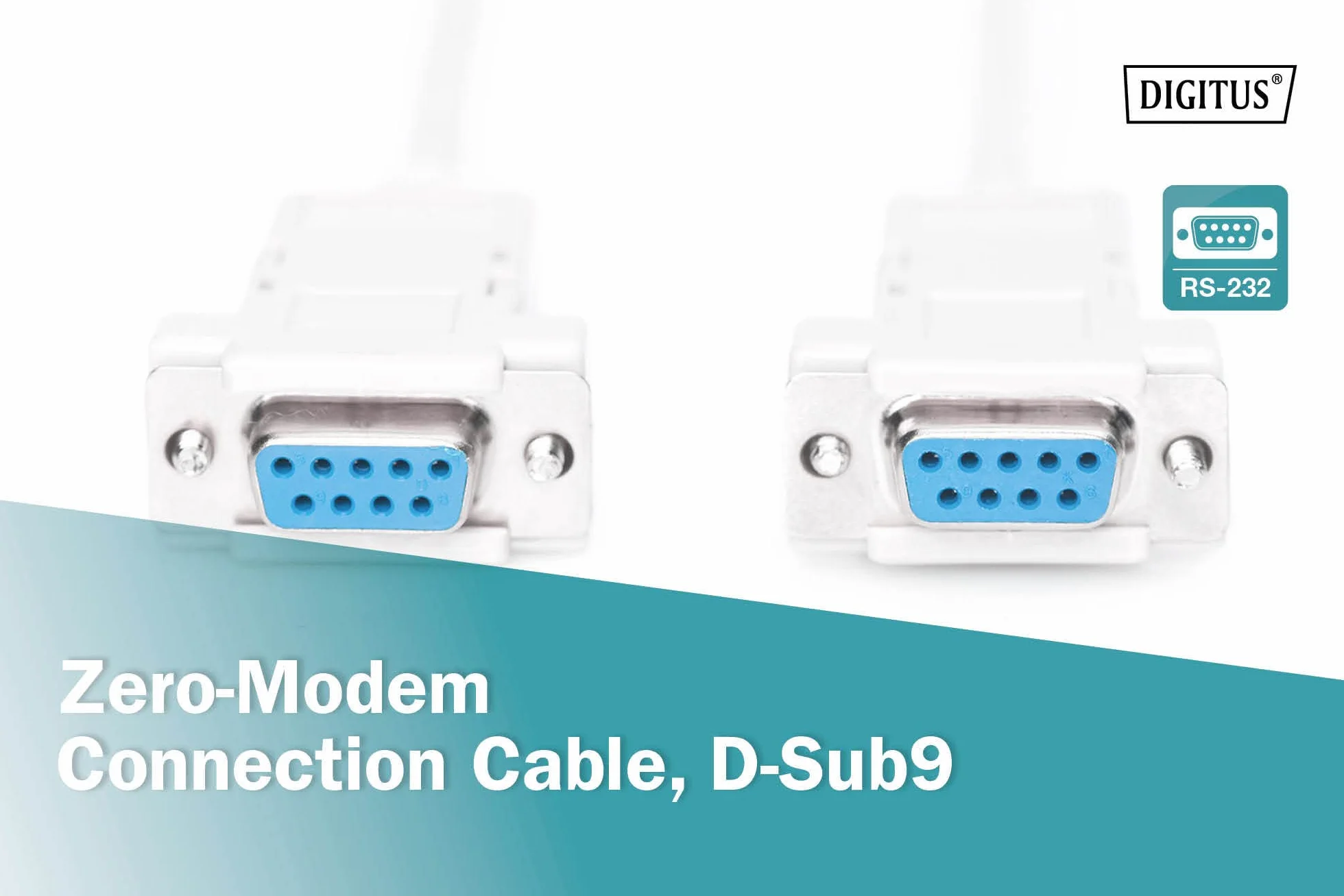 DIGITUS Kabel Null-Modem - D-Sub 9 do D-Sub 9 - gniazdo do gniazda - kabel przyłączeniowy 1.8 m - beżowy