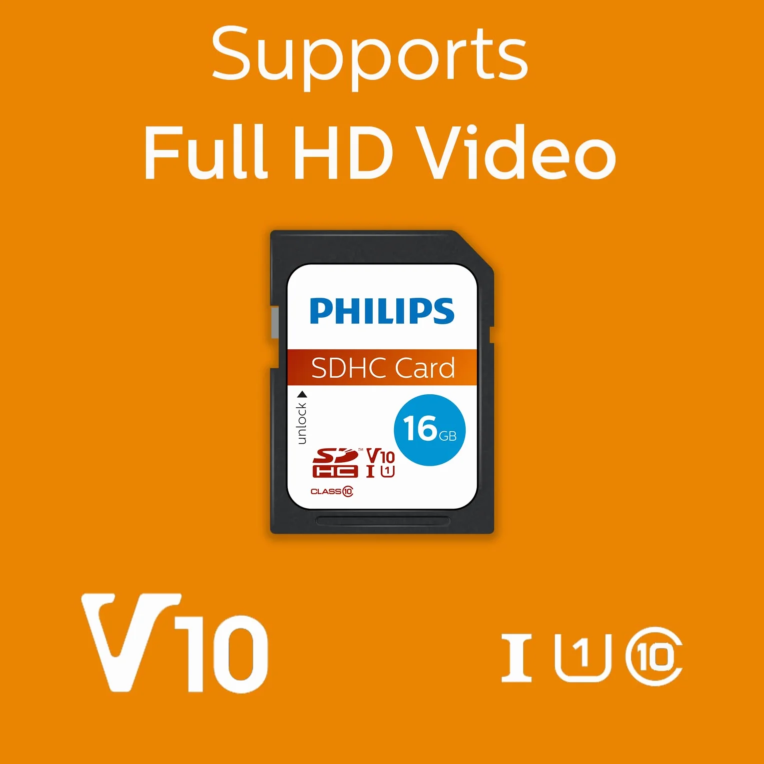 Philips Karta Pamięci SDHC 16GB UHS-I U1 V10 80MB/s do Aparatu Tabletu PC
