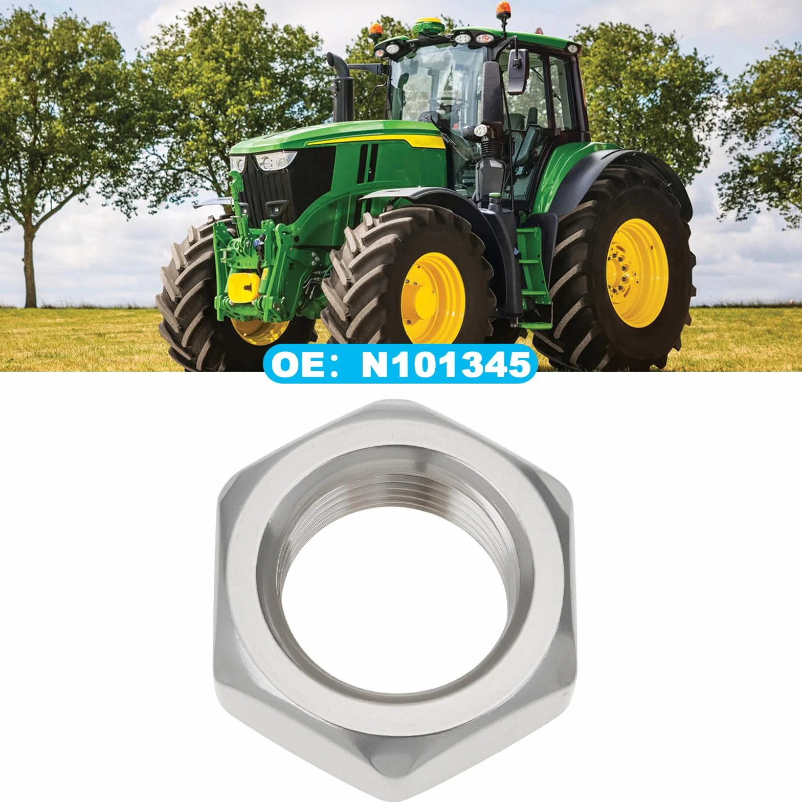 2 szt. 3/4-16 UNF sześciokątna nakrętka blokująca stal nierdzewna zamiennik OEM N101345 kompatybilna z urządzeniami ogrodowymi John Deere