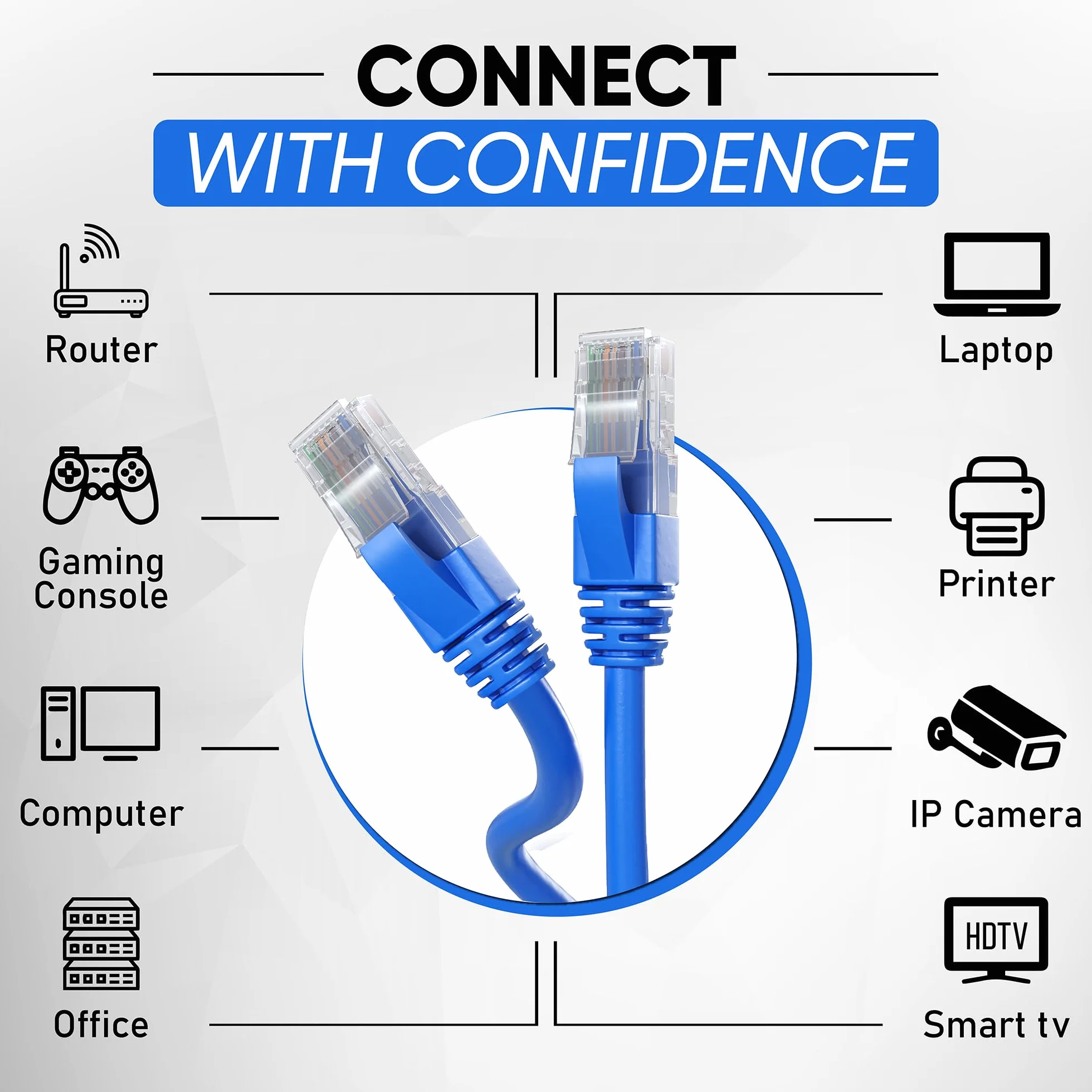 Mr. Tronic Kabel Ethernet 5m Cat 5E LAN RJ45 UTP AWG24 1 Gb/s