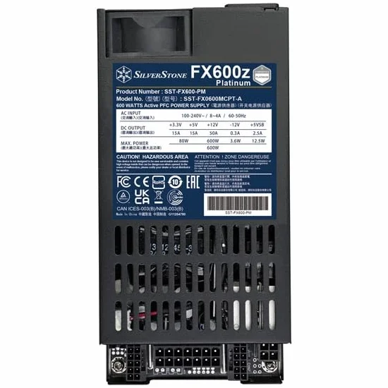 Silverstone Technology FX600z Platinum Cybenetics Platinum 600 W modułowy zasilacz Flex ATX