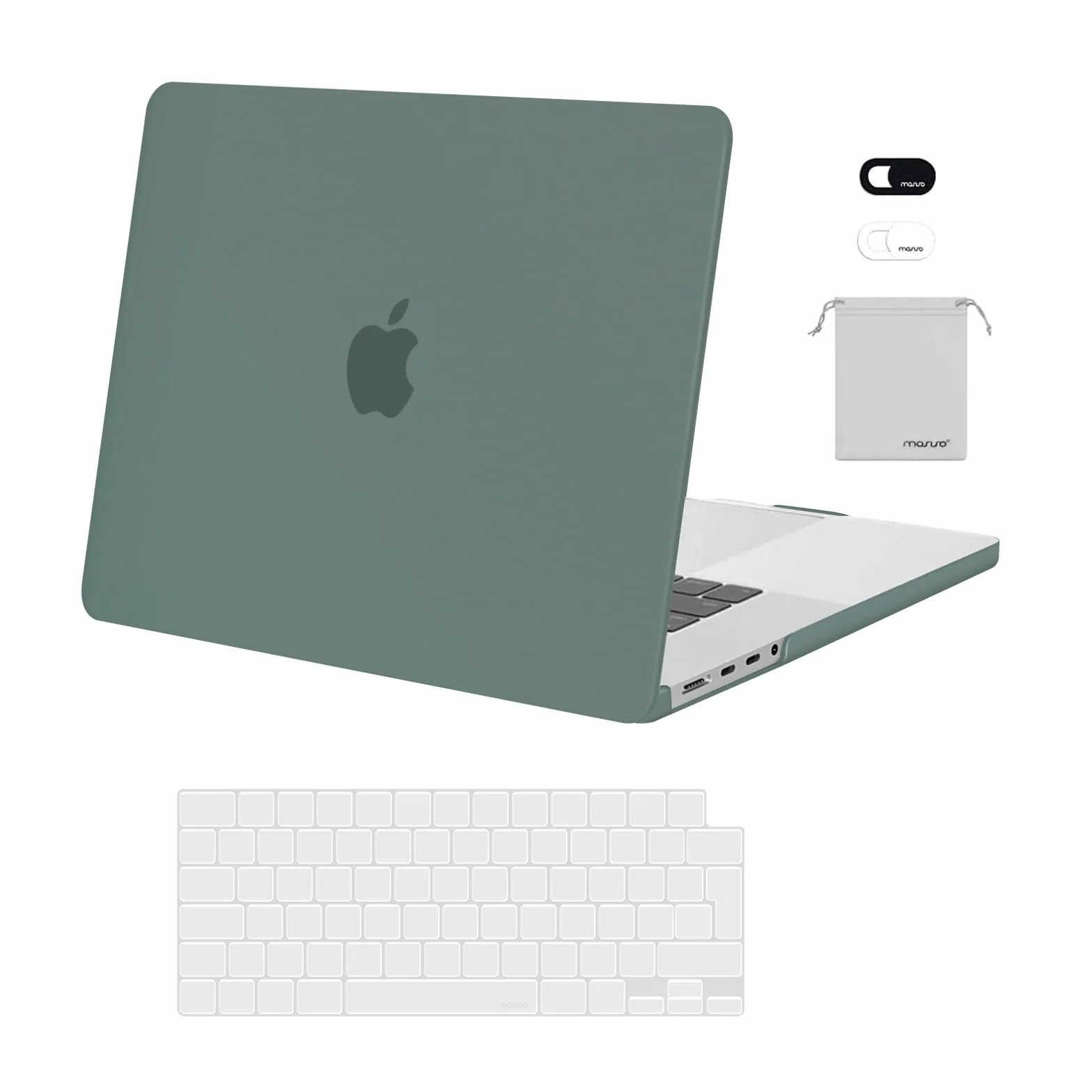 MOSISO Pokrowiec kompatybilny z MacBook Pro 16 cali 2024 M4 M3 M2 M1, twarde etui na klawiaturę, zieleń