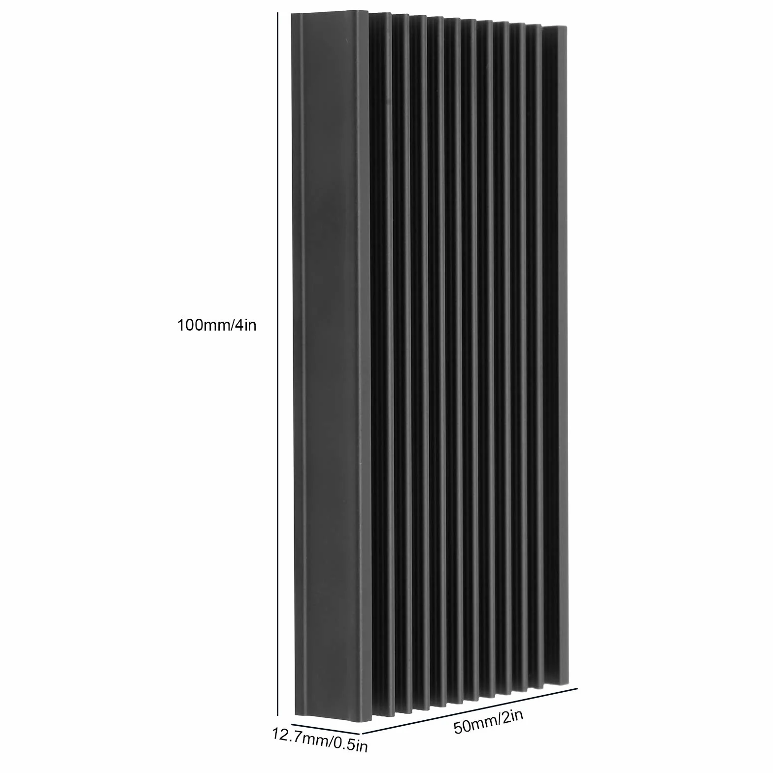 Fafeicy Czarny Aluminiowy Chłodnica Radiatora 50x12.7x100 mm do Płytki Obwodu CPU