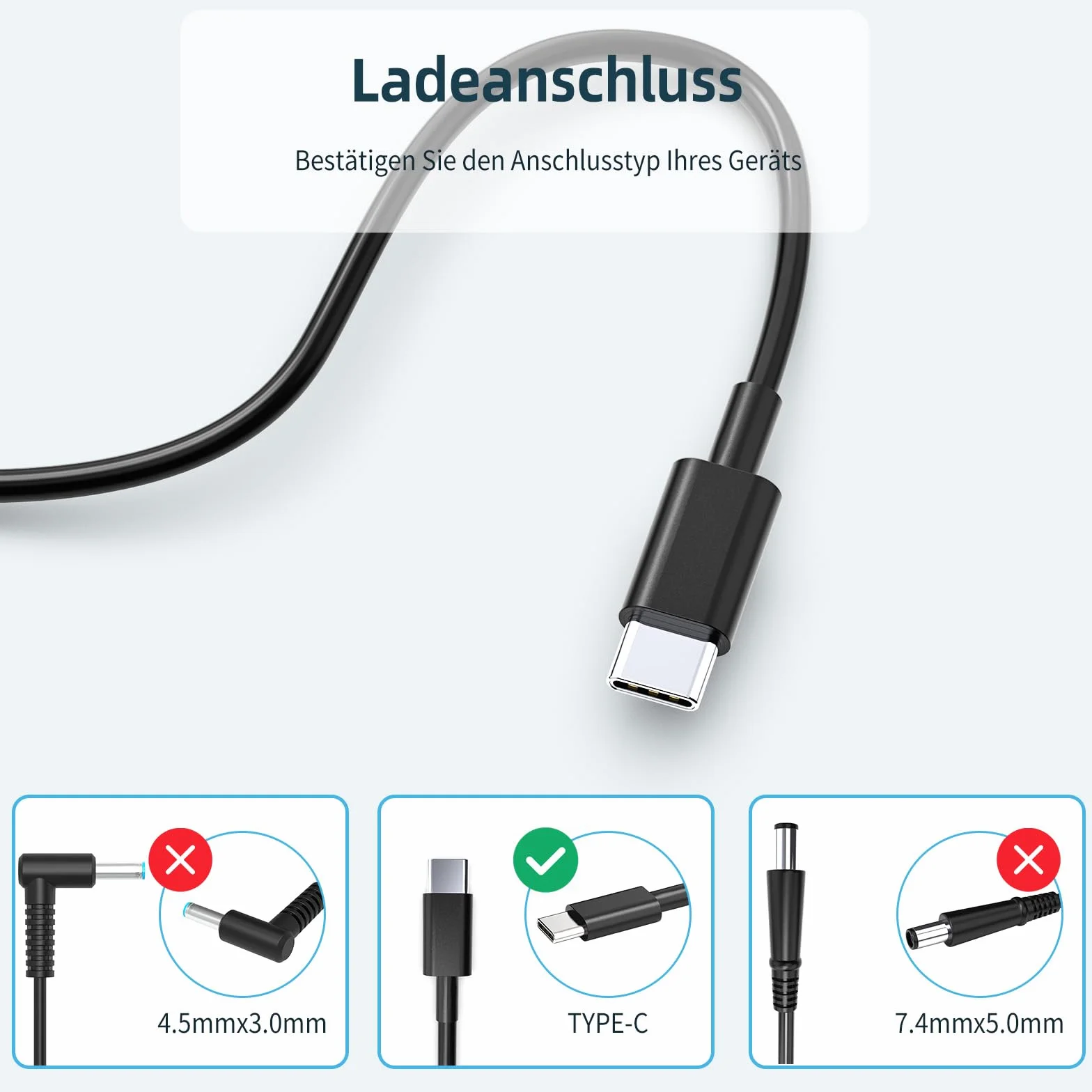 Kabel do ładowania laptopa 65 W USB C do Thinkpad X1 Yoga, Asus Chromebook, Huawei Matebook, MacBook Pro/Air, HP Spectre, Xiaomi Air Google Samsung Acer 20V 3,25A adapter ładujący
