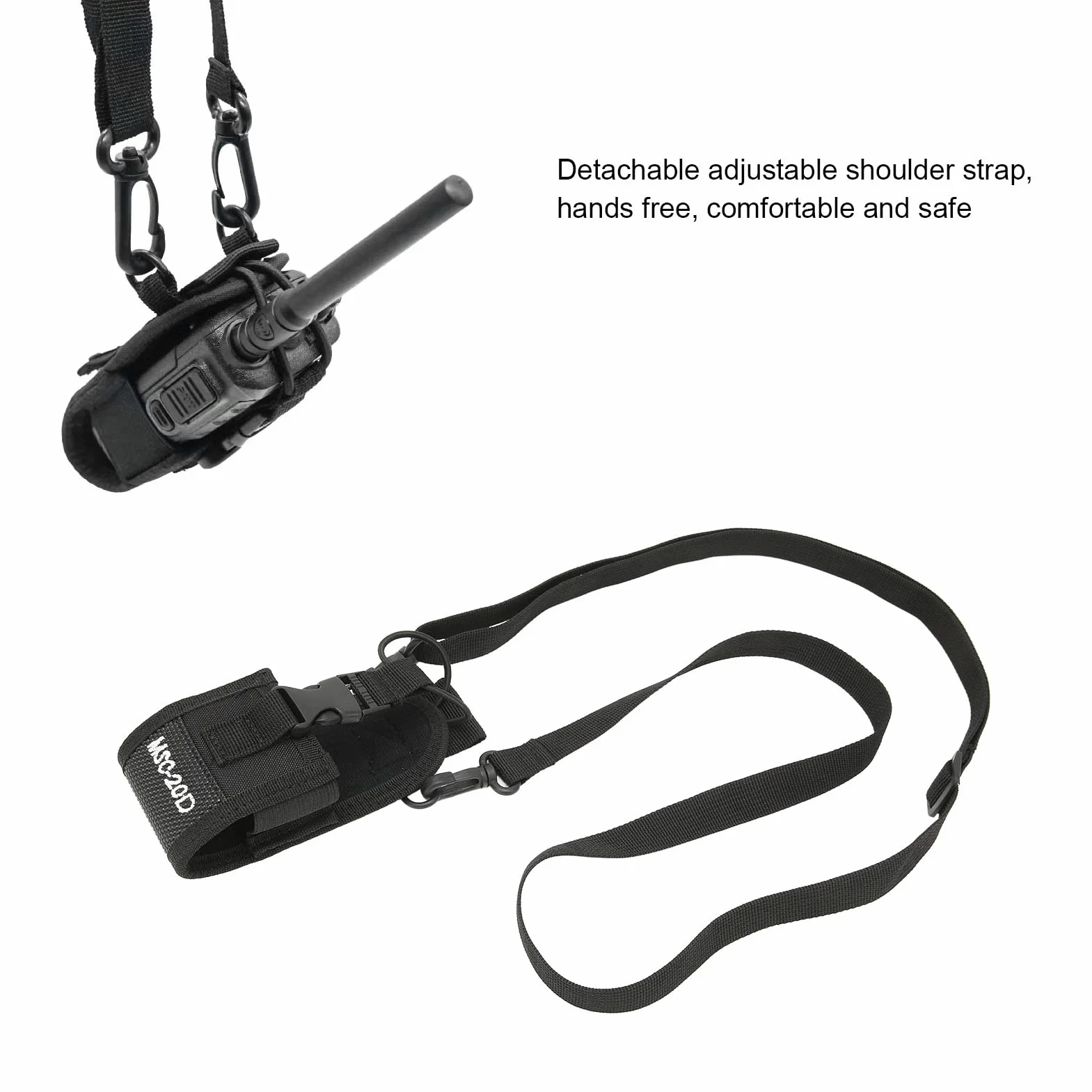 Nylonowa Kabura Walkie-talkie do UV-5R BF-888S Regulowana Wielofunkcyjna Bez Użycia Rąk MSC-20D