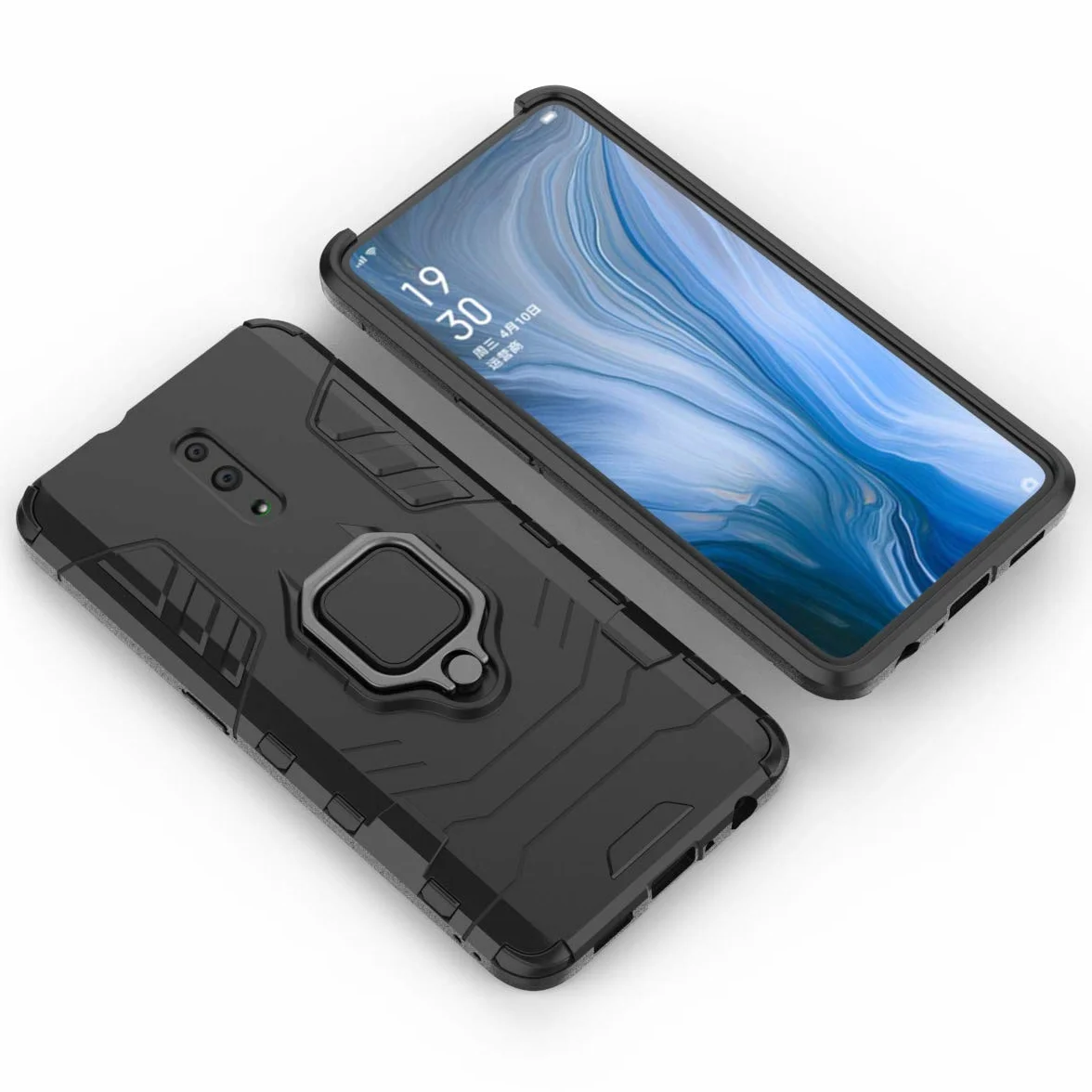 Etui Ochronne Kompatybilne z OPPO Reno Magnetyczny Uchwyt 360 Obrót Czarny