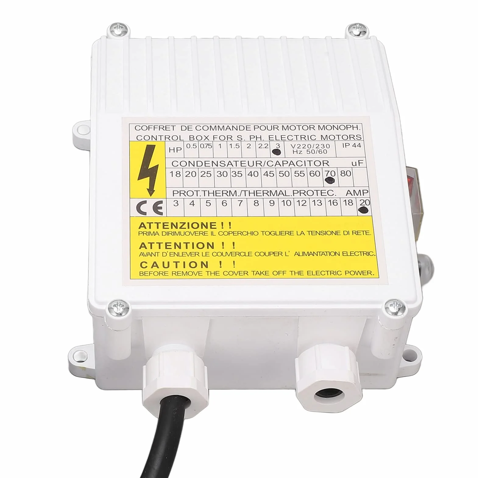 Zerodis Kontrola Sterowania Pompy Głębinowej Robusa - 2,2 KW 3,0 - Brakuje Odporności na Pompy Nurkowe 70UF 20A (Wtyczka UE 220V)