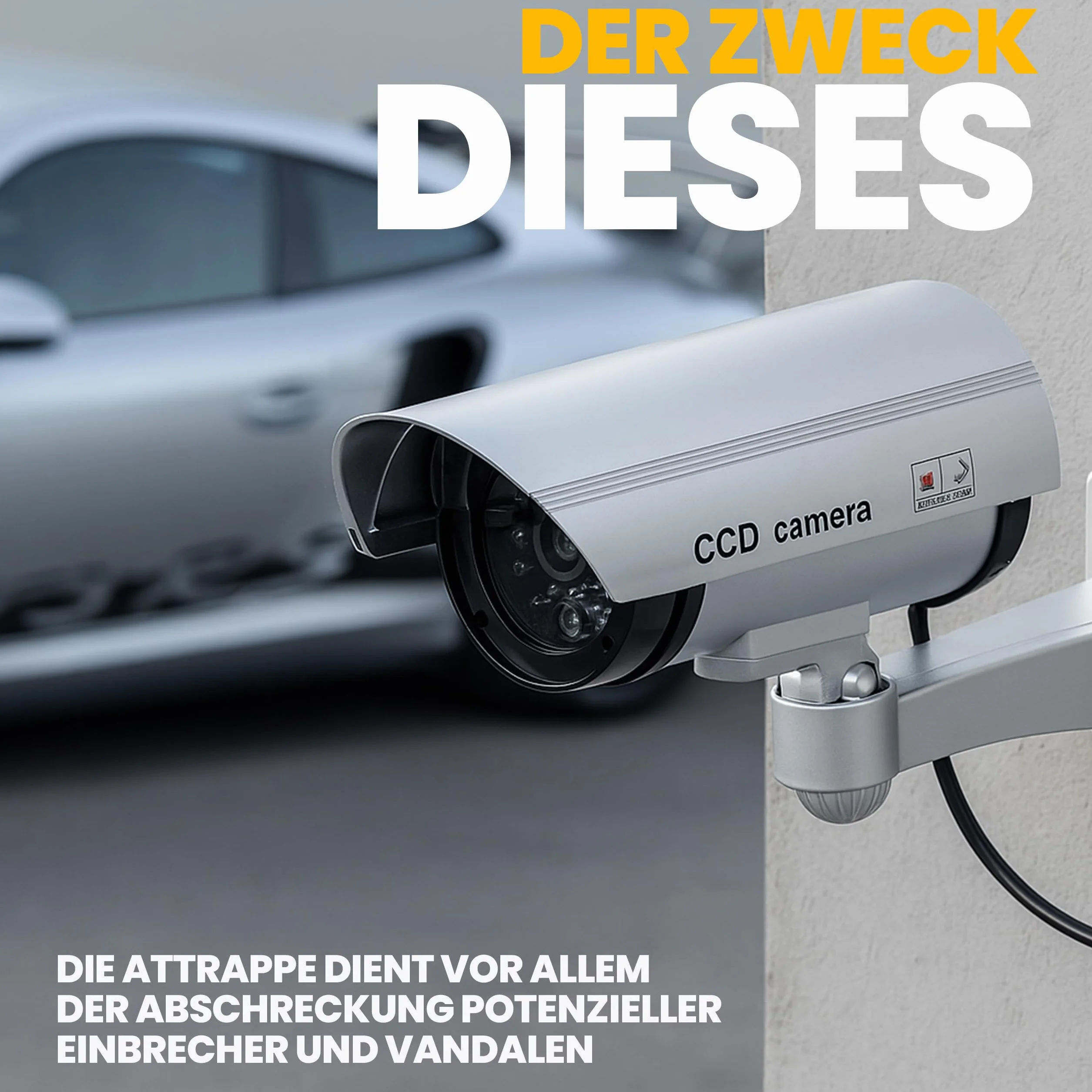 Retoo Atrapa kamery przemysłowej CCTV CCD z migającą diodą LED IR, Kopułka zewnętrzna i wewnętrzna, Odporna na warunki atmosferyczne, Czujnik bezpieczeństwa, fałszywy alarm do nadzoru domu i biura