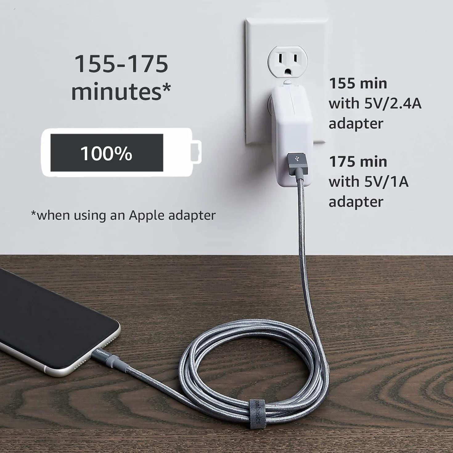 Amazon Basics Kabel USB-A na Lightning Nylonowy MFi 0,9 m do iPhone'a