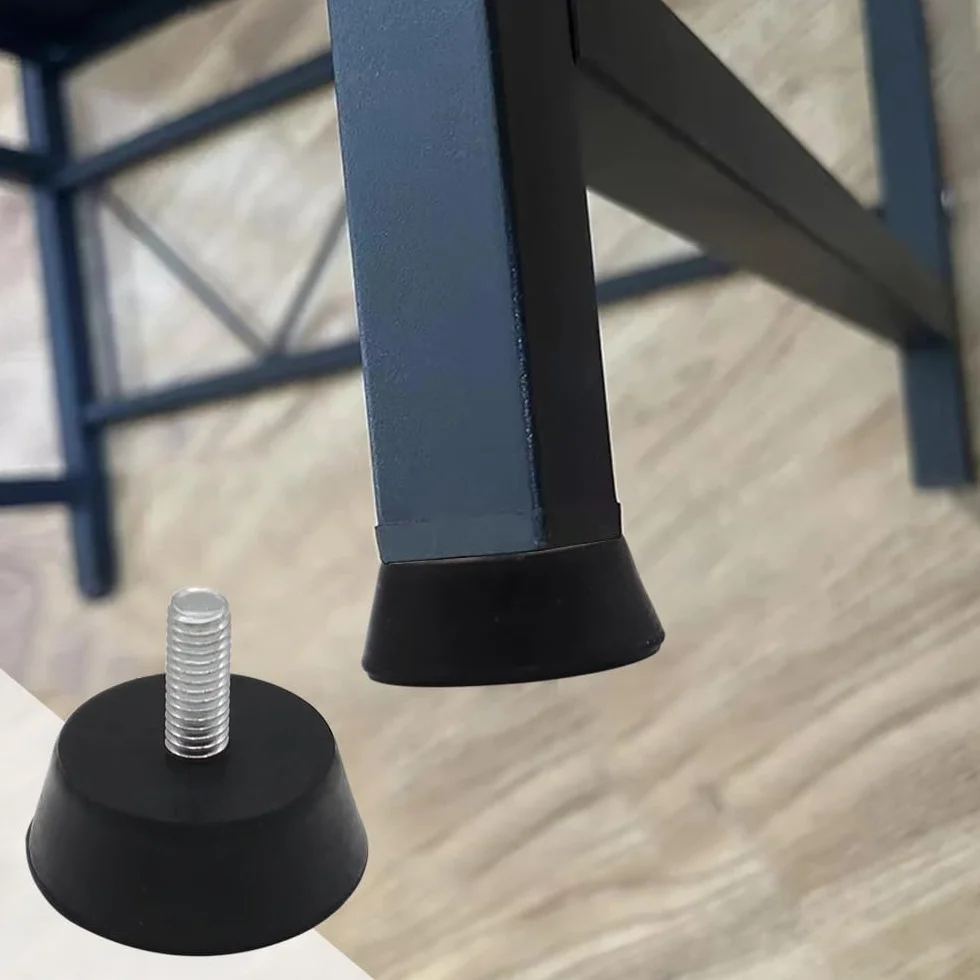 4 sztuki gumowe stopki M6 x 16 mm, śrubowane, średnica podstawy 32 mm, gumowe nóżki meblowe do mebli, urządzeń i małych sprzętów
