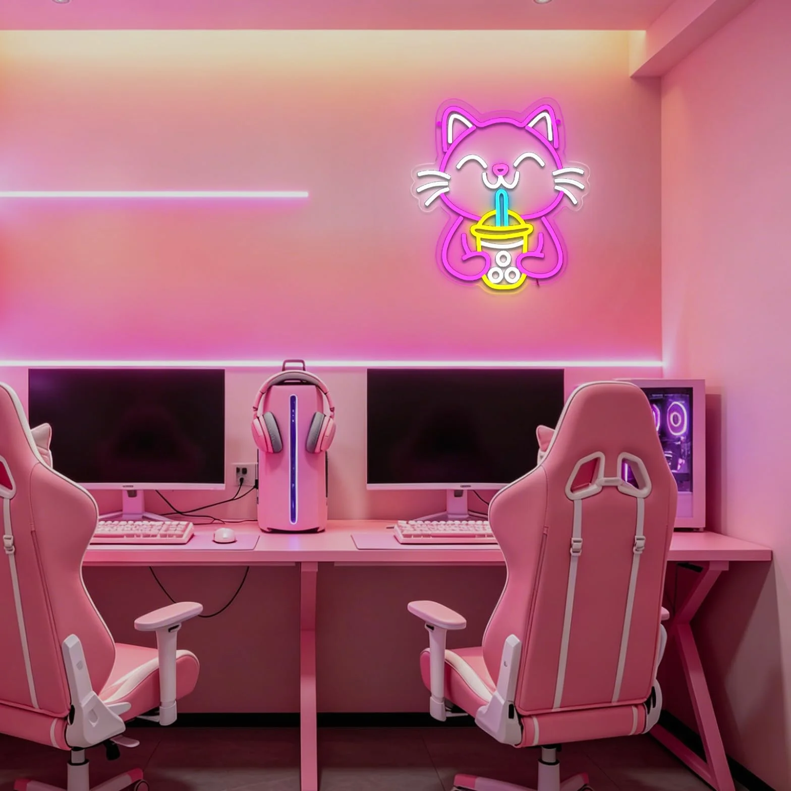 Drink Cat Neonowy znak Neonowy znak kota do dekoracji ściennych Neonowa lampa ścienna USB dla zwierząt Znak LED dla baru Restauracja Salon Klub Sklep Biznes Boba Tea Party Sklep z napojami