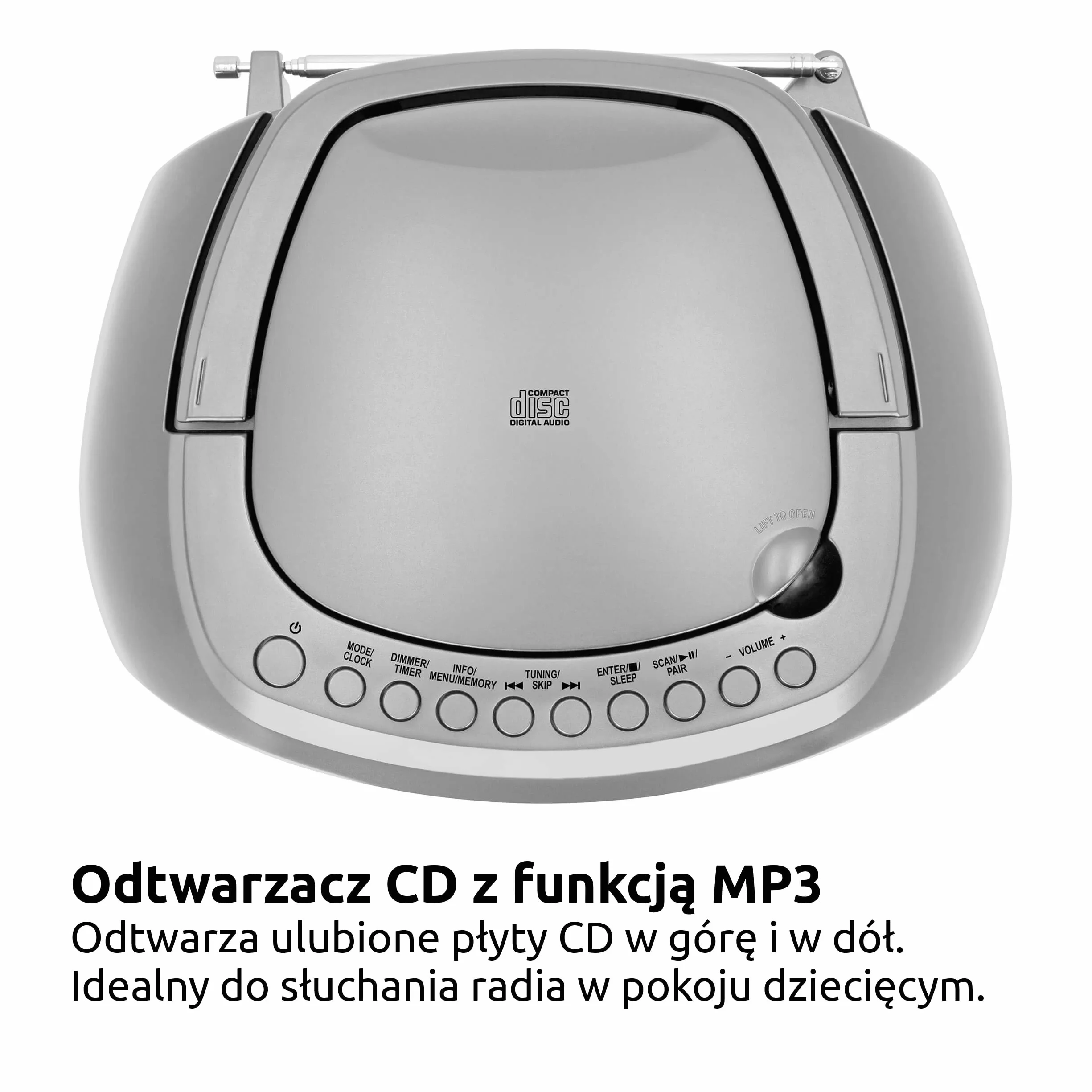 TechniSat DIGITRADIO 1990 Boombox stereo DAB+ FM CD Bluetooth srebro