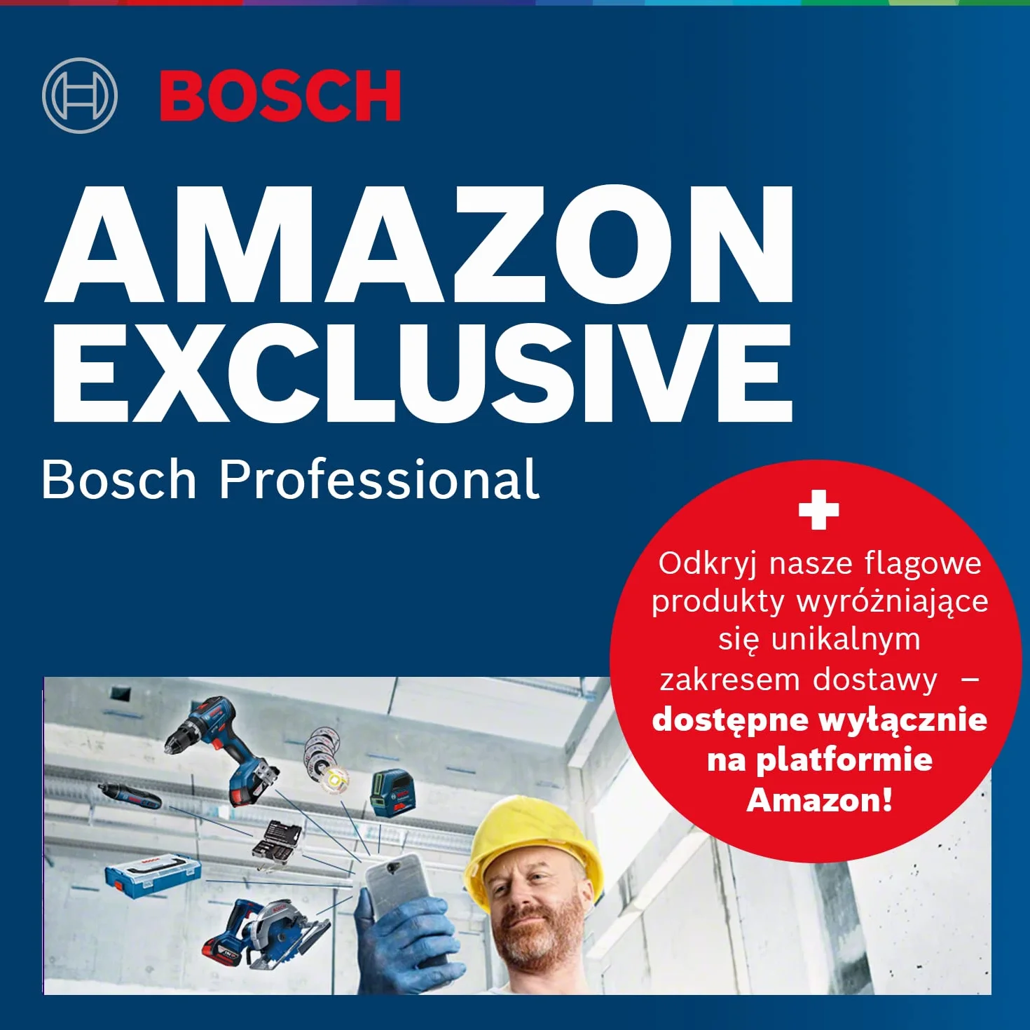 Bosch Professional Dalmierz laserowy GLM 50-27 CG + zaczep do paska (zielona wiązka, zasięg: do 50 m, wytrzymały, IP65, Bluetooth, 2 baterie AA, uchwyt na rękę, pokrowiec) – Amazon Exclusive Set