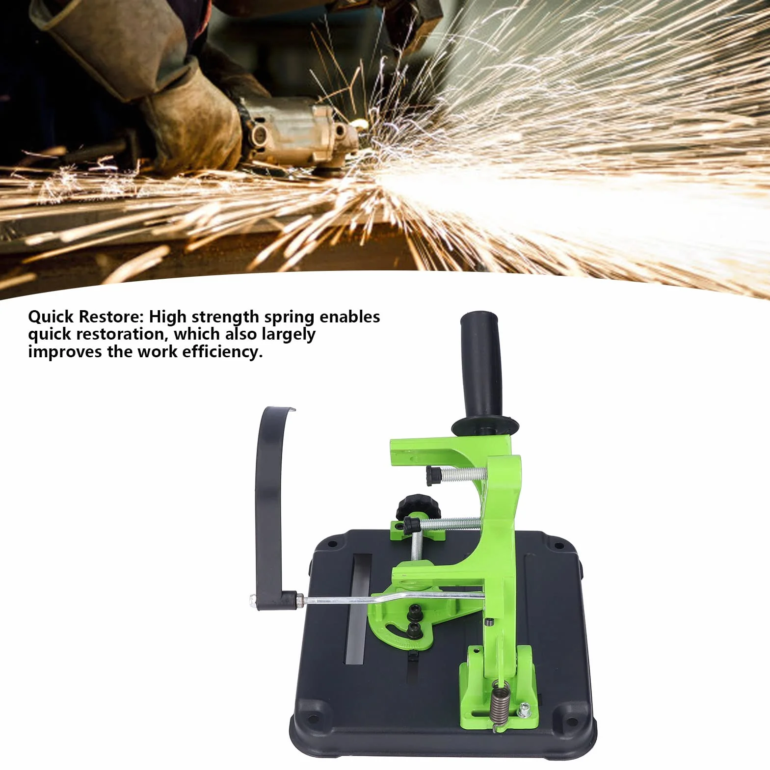 Uchwyt do Stojaka na szlifierkę kątową Wielofunkcyjny, Regulowany do Szlifierki Kątowej od 100 Mm do 125 Mm Wytrzymały ABS i Solidna Podstawa ze Stali Nierdzewnej