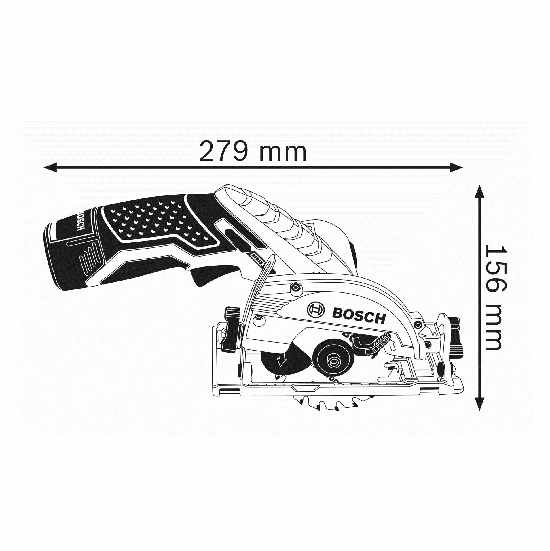 Bosch Professional System profesjonalny 12 V firmy : akumulatorowa pilarka tarczowa GKS 12V-26 (Ø tarczy: 85 mm, bez akumulatorów i ładowarki, walizka L-BOXX 136)
