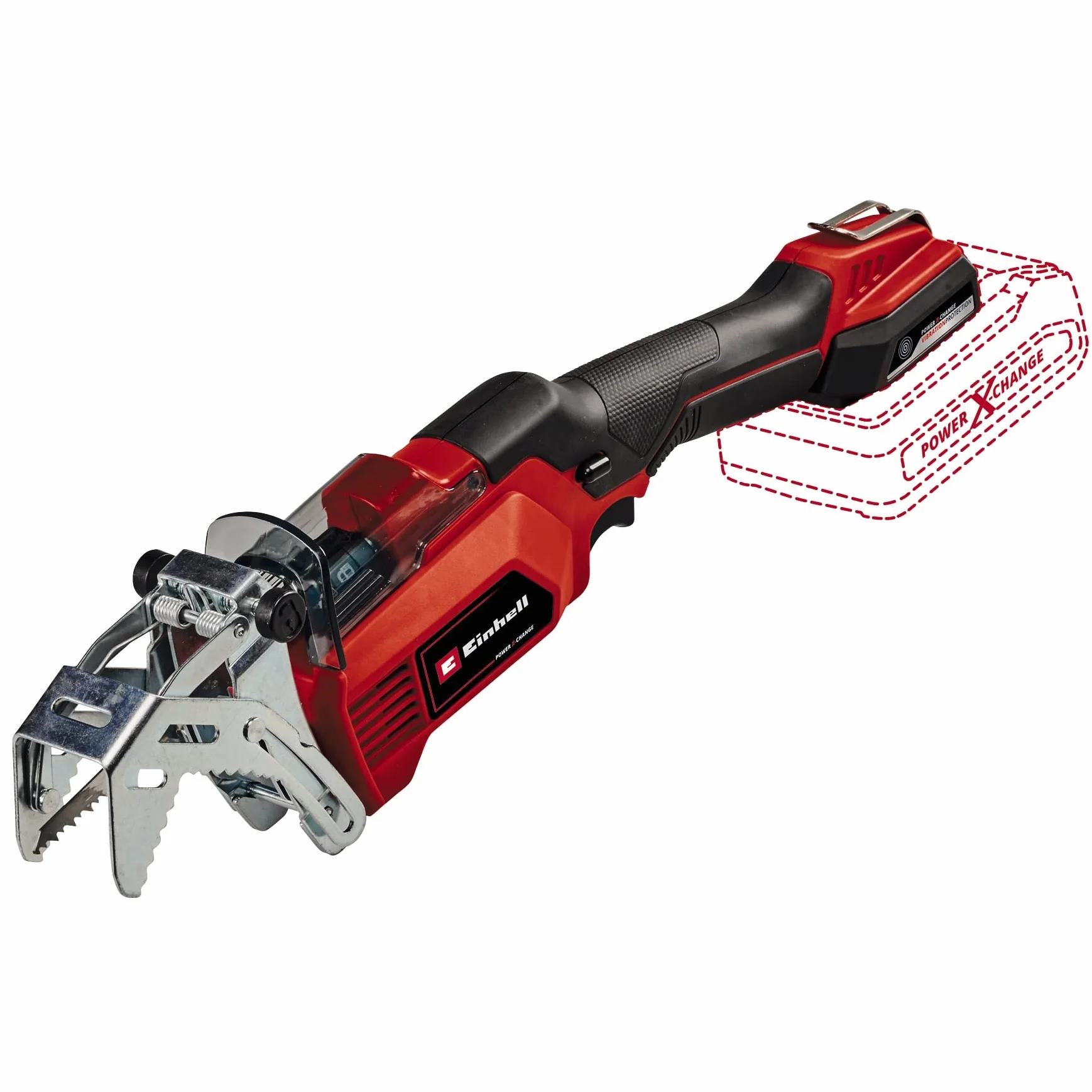 Einhell Akum. piła do gałęzi GE-GS 18/150 Li-Solo Power X-Change (18 V, gr. cięcia maks. 100 mm, wysokość podnoszenia 20 mm, zdejmowany uchwyt do gałęzi, w tym 2 x brzeszczot kwb, bez akumulatora)