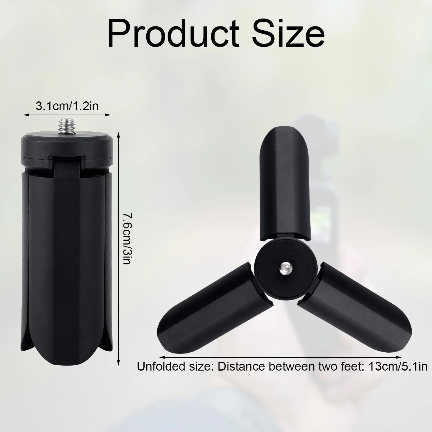 BOXOB Miniaturowy Statyw do DJI Osmo Pocket 3 i 2, Przenośny Kijek do Selfie, Czarny