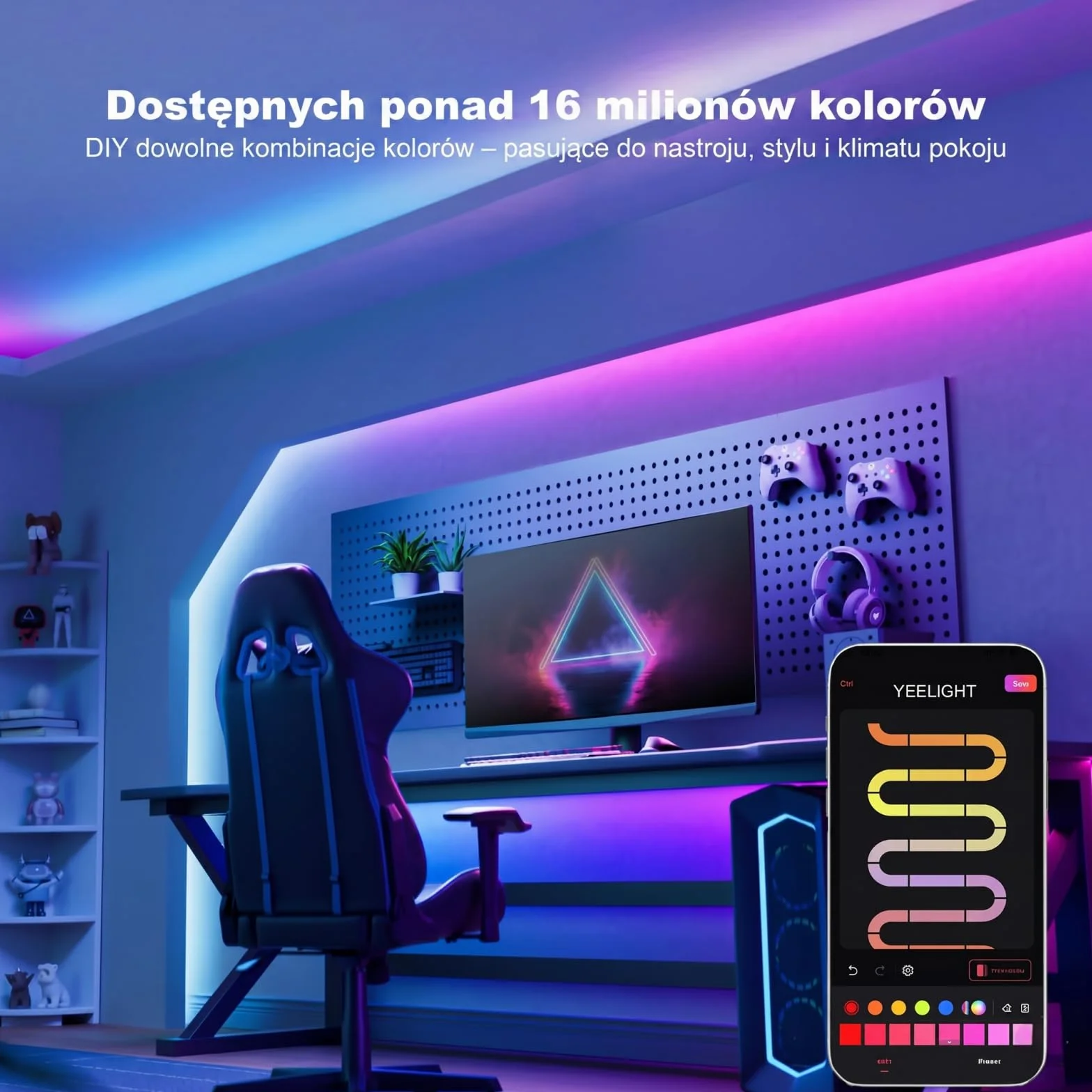 YEELIGHT Smart Taśma LED 20M RGB+IC, Kompatybilna z Matter, Alexa, Google Home i Apple HomeKit,LED Strip ze Sterowaniem Aplikacją(Wymagany E1 Hub),Sterowanie Segmentami i Synchronizacja z Muzyką,10M*2