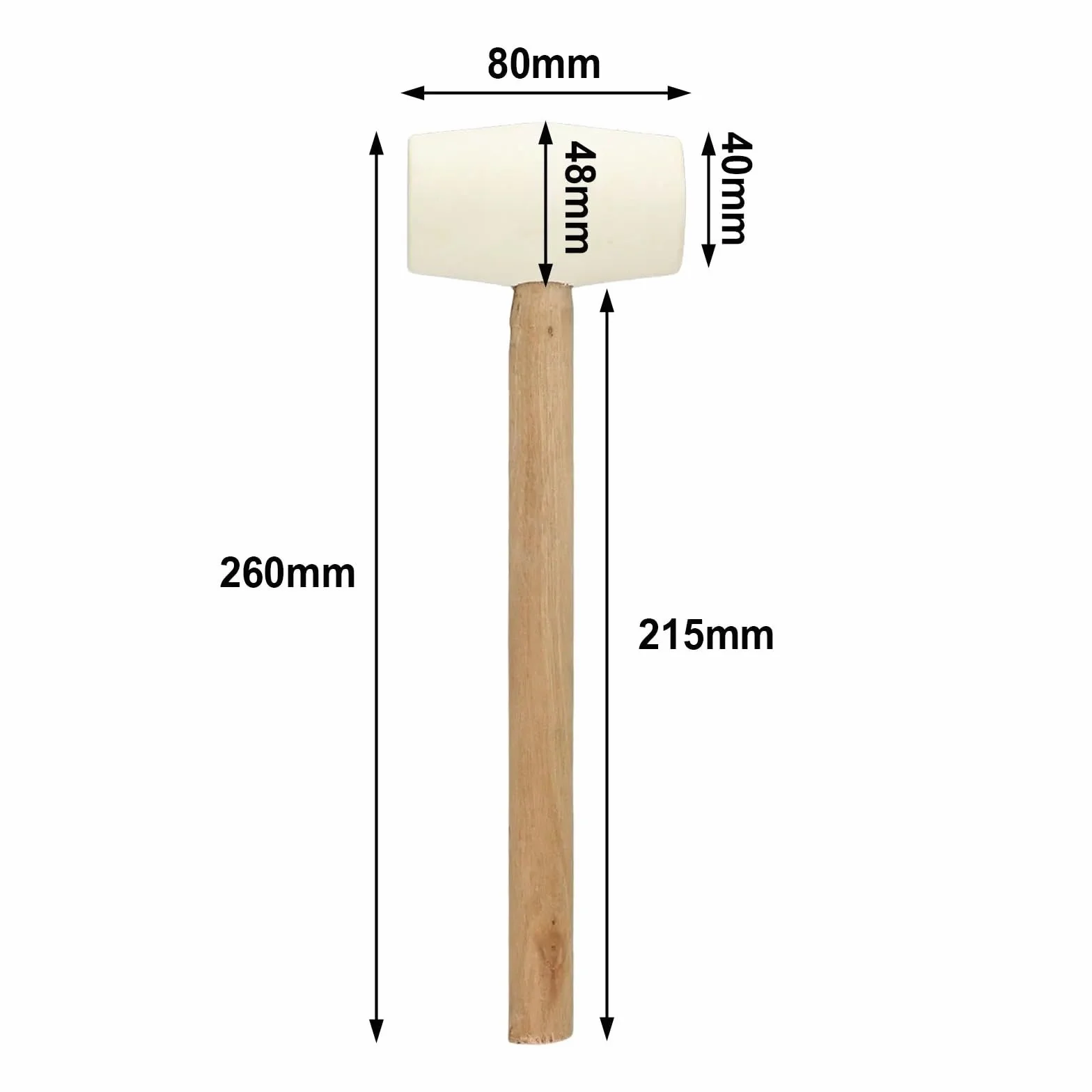 młotek gumowy, 260x80mm Gumowy młotek do montażu płytek podłogowych Dekoracyjny gumowy z drewnianym uchwytem Narzędzia ręczne