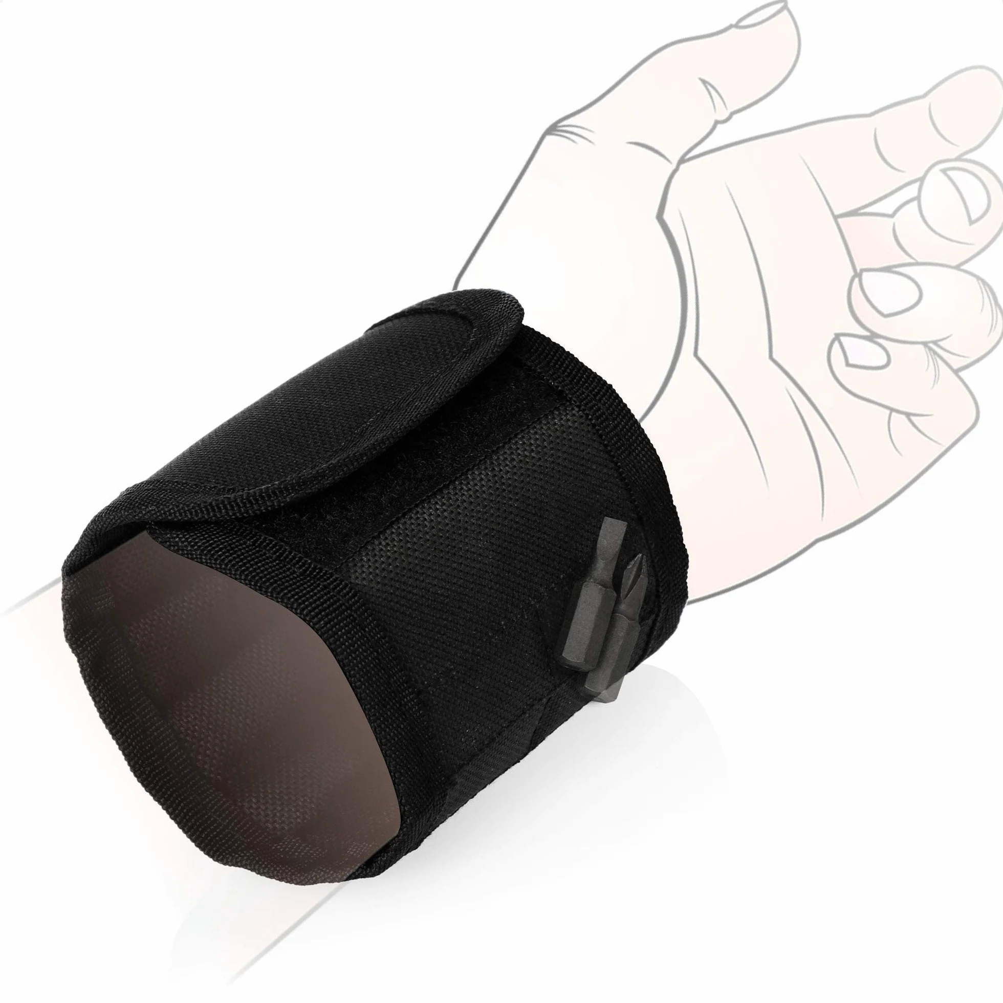 COM-FOUR® Bransoletka magnetyczna dla rzemieslników z 16 magnesami - bransoletka magnetyczna na male sruby, gwozdzie i bity - prezent dla majsterkowiczów