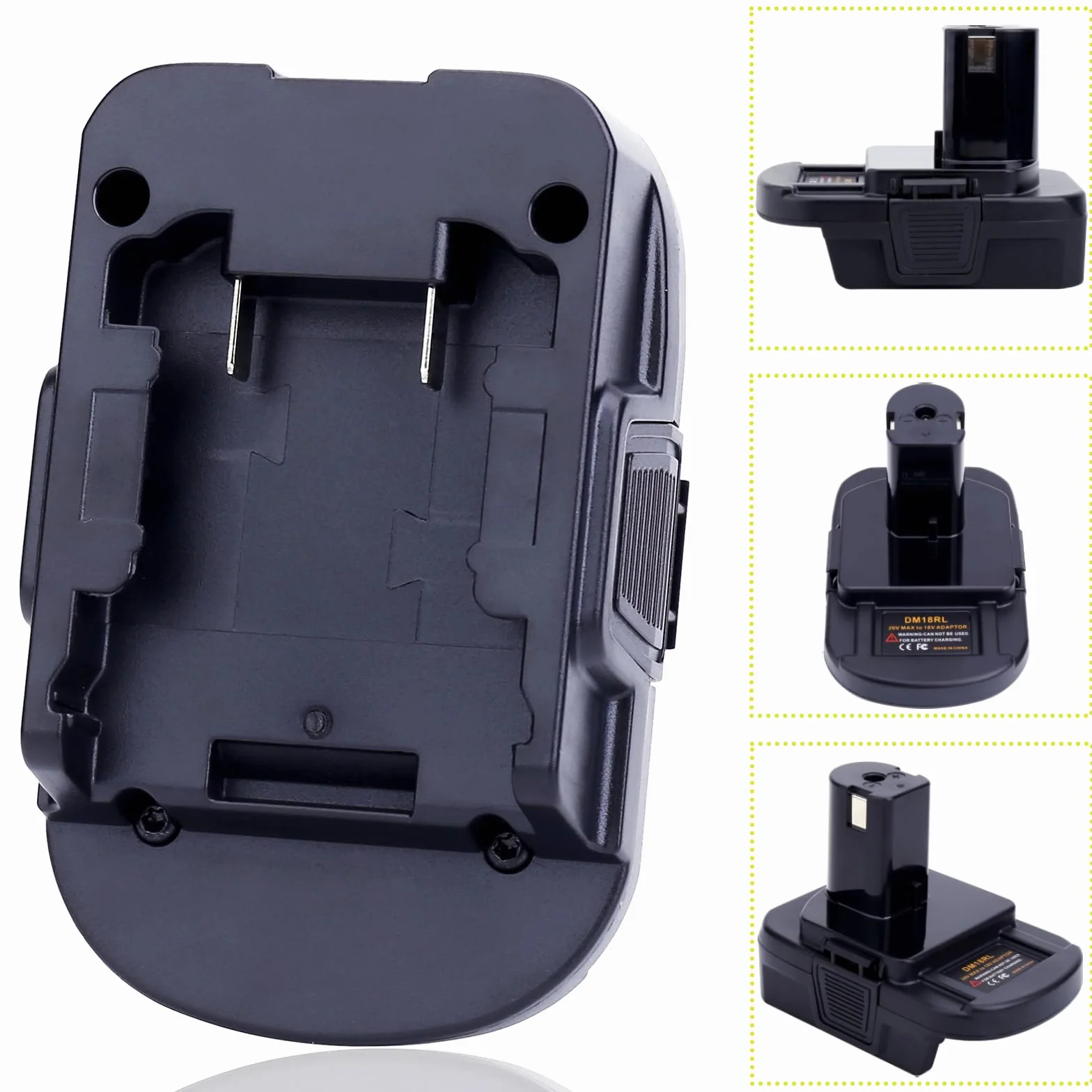 Tulepowceeng Adapter akumulatorowy kompatybilny z narzędziami Ryobi 18 V ONE+, kompatybilny z Dewalt 20 V i kompatybilny z baterią litową Milwaukee M18 18 V w celu wymiany baterii Ryobi 18 V