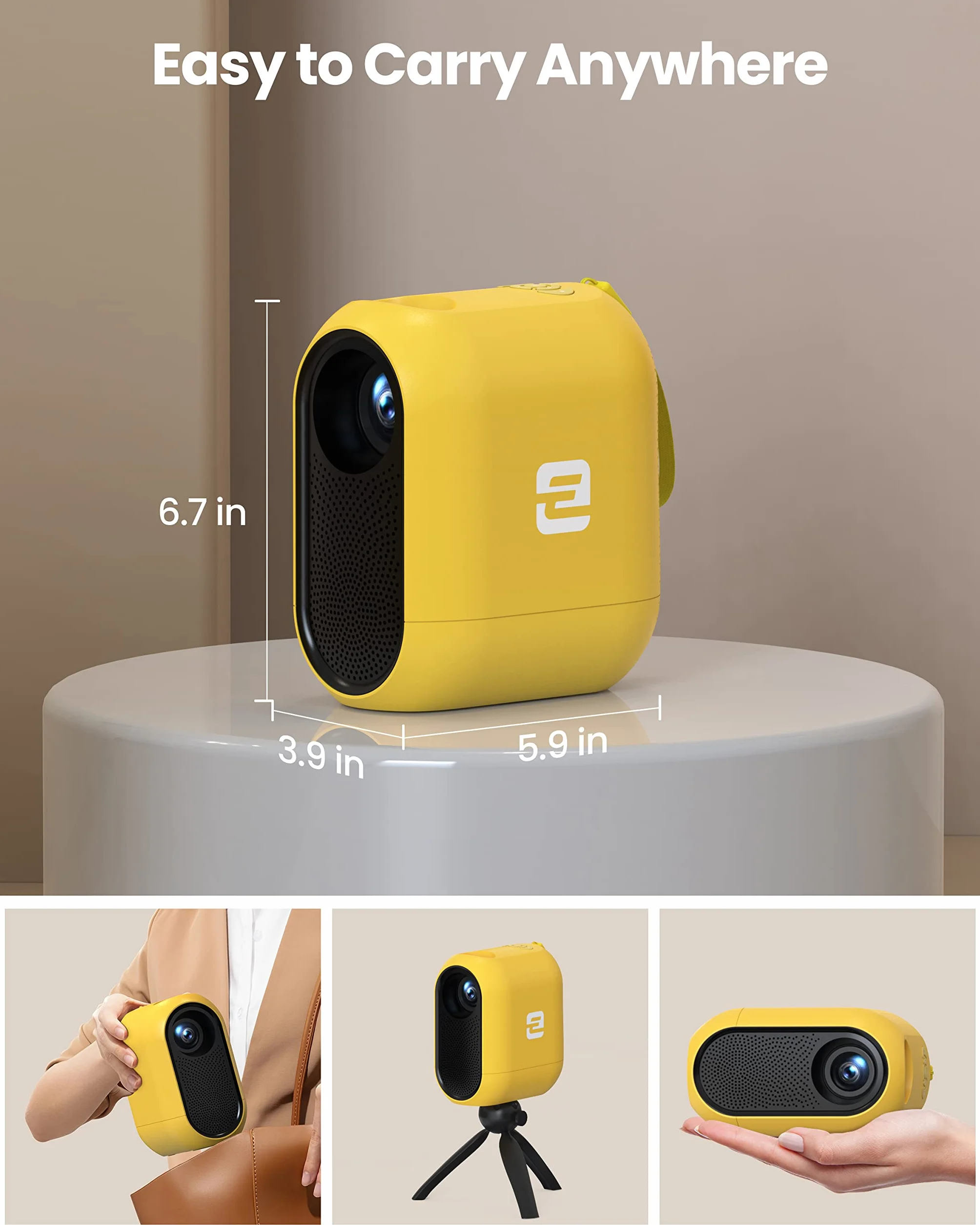 ETOE D1 EVO mini rzutnik Android 9.0 projektor 5G WLAN Bluetooth korekcja trapezu HDMI