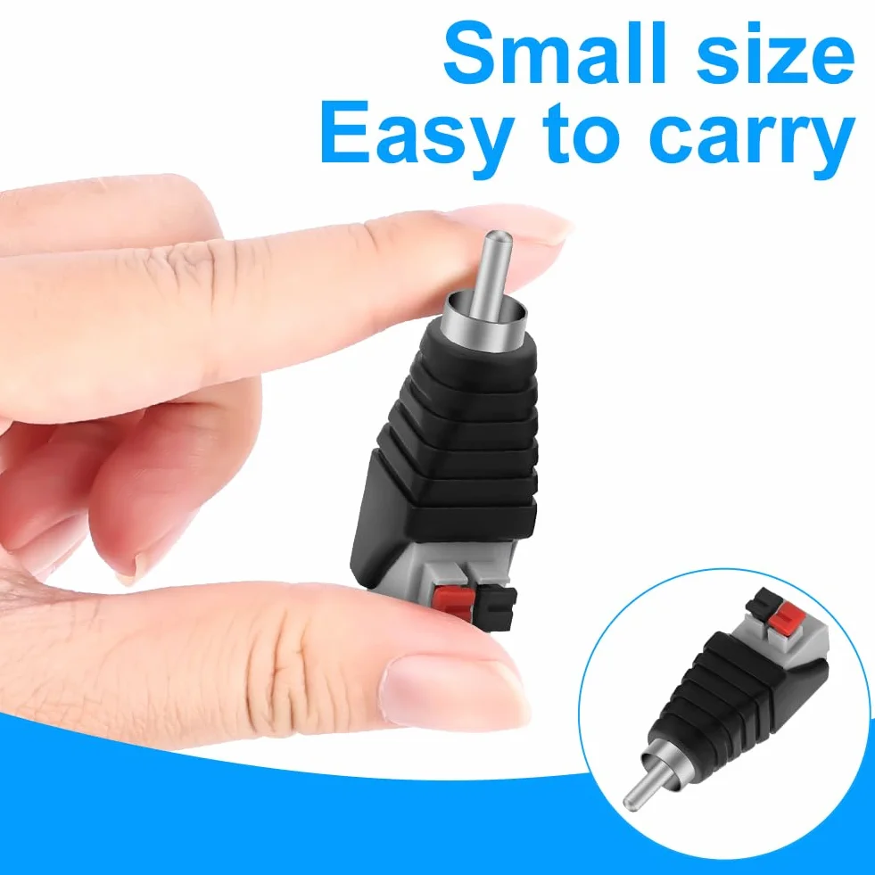 AXFEE 4 sztuki wtyków RCA, adapter RCA, adapter RCA do głośnika, wtyczka lutownicza, wtyczka głośnikowa, wtyczka cinch przykręcana, do transmisji sygnału audio/wideo AV