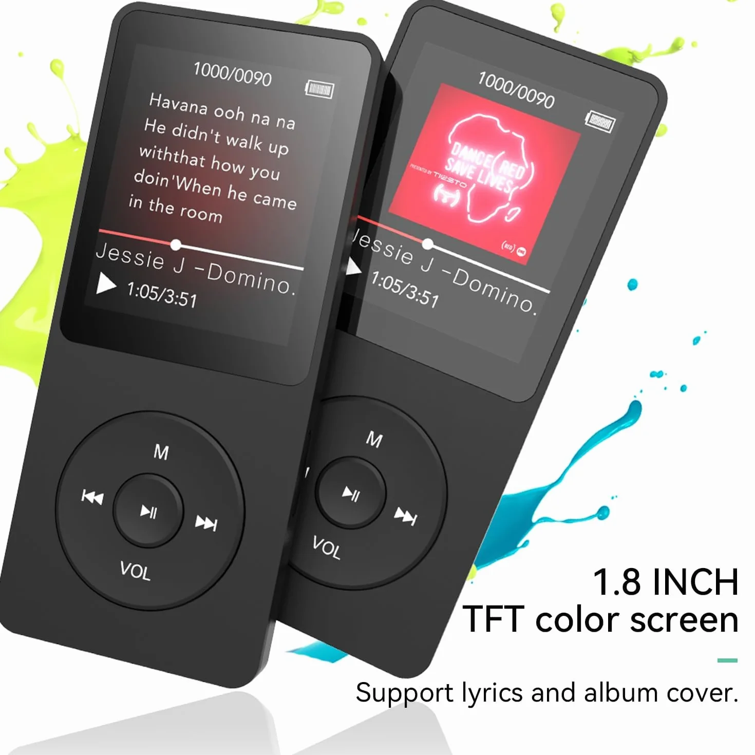 AGPTEK Odtwarzacz MP3 32 GB Bluetooth 5.0, 1,8" 70 godzin odtwarzania cyfrowy dziecięcy odtwarzacz MP3 z radiem FM, do 128G (bez słuchawek) czarny
