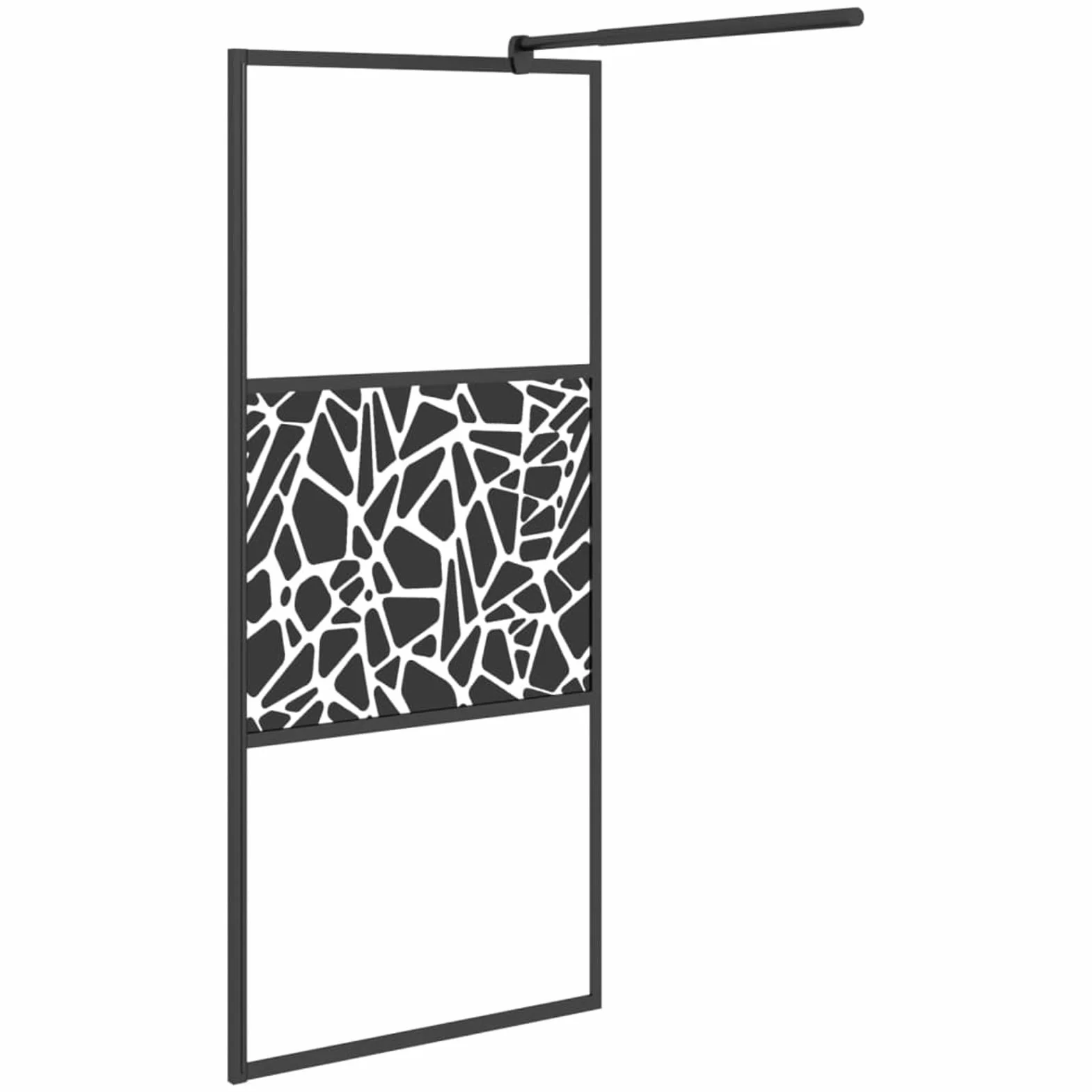 Kabina prysznicowa z matowego szkła design kamienie czarne 90x195 cm, parawan do wanny, parawan prysznicowy, kabina prysznicowa, parawan łazienkowy