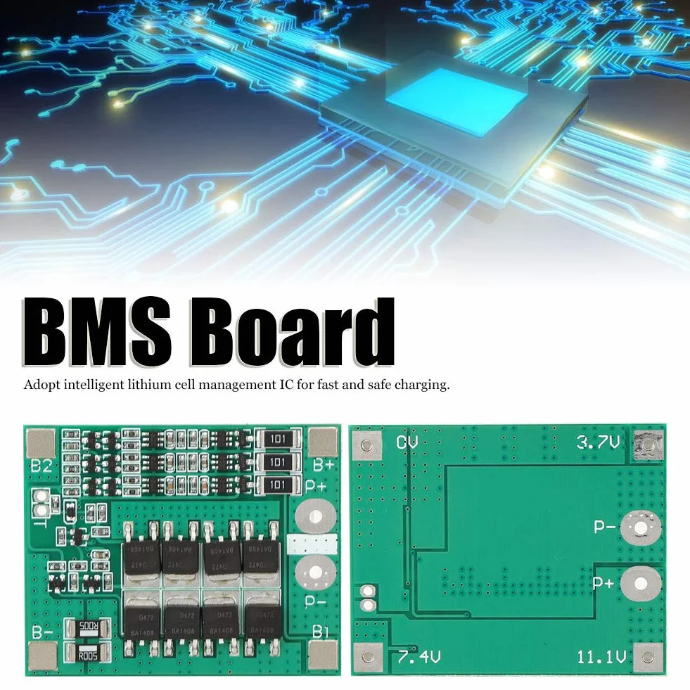 BMS PCB karta ochronna akumulatora litowego 3S 12V 40A z wyważonym ładowaniem