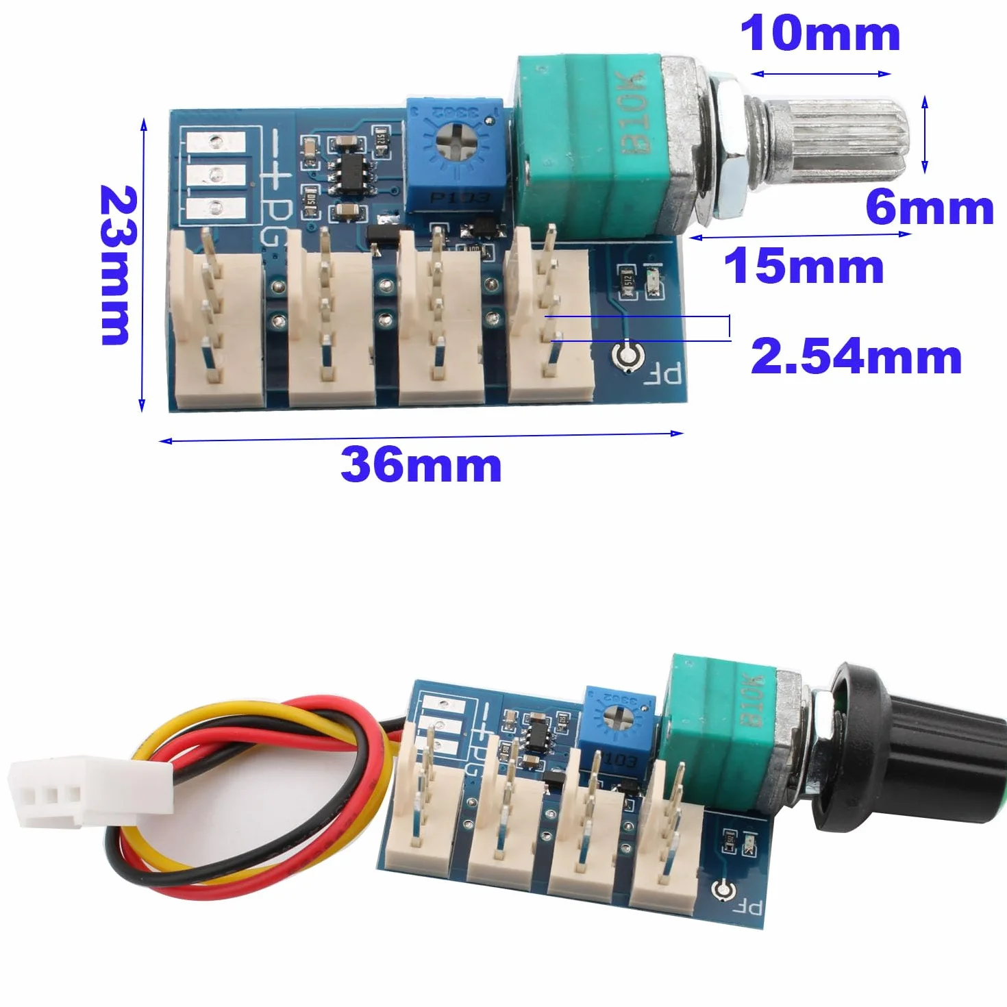 RUNCCI-YUN 1 opakowanie Regulator prędkości wentylatorów PWM, 3 porty pinowe, DC 0-12V 4 przewody 4P PC CPU 4 kanały Regulator prędkości wentylatorów przełącznik do obudowy PC