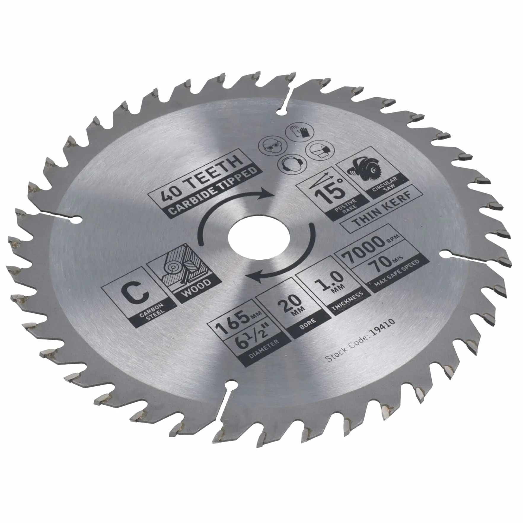 Brzeszczot do piły tarczowej 165 mm x 16 / 20 mm 40 zębów TCT tarcza tnąca drewno 10 szt