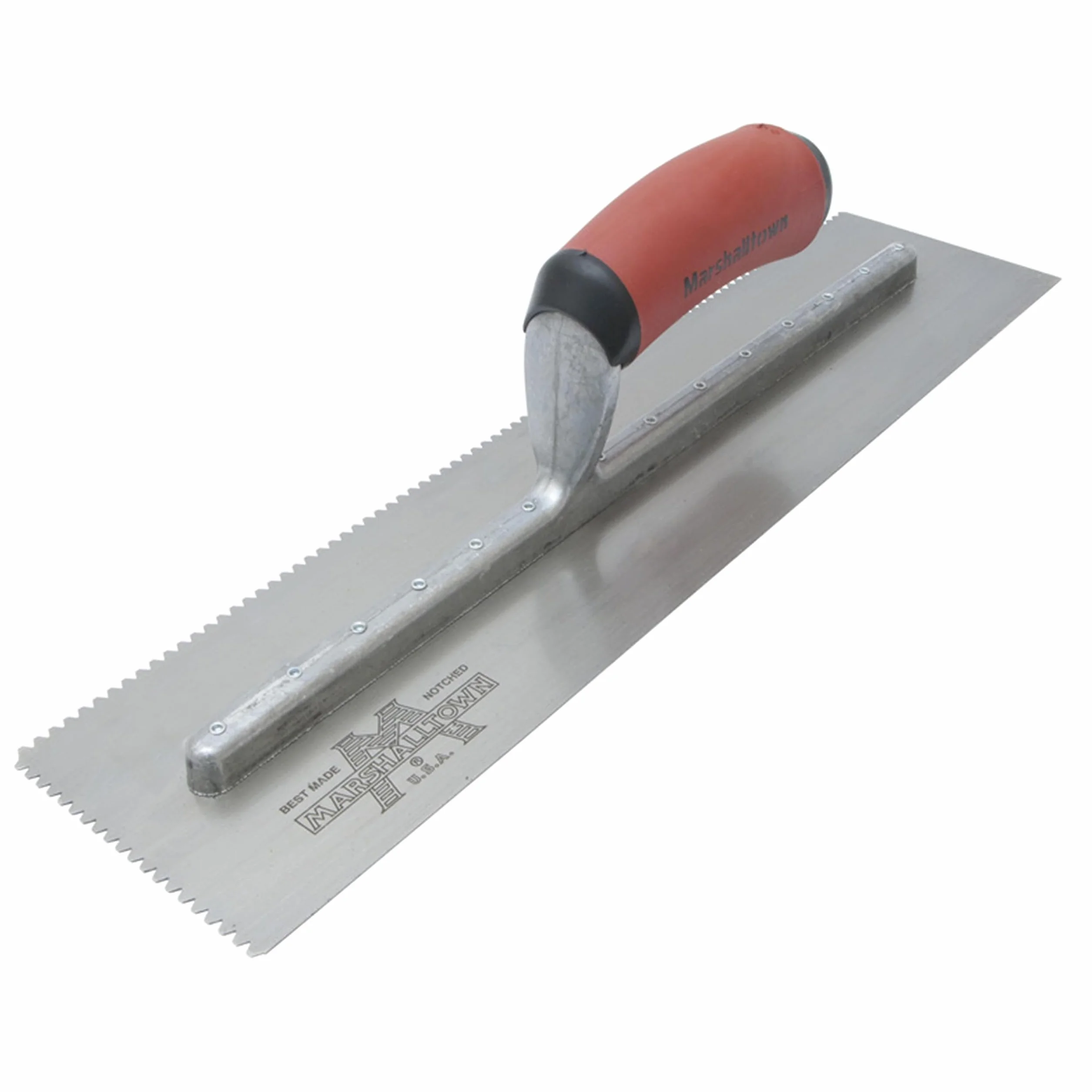 Paca do glazury Marshalltown, paca zębata z płaską końcówką V-3x3x3 mm i uchwytem DuraSoft, wykonana ze stali,