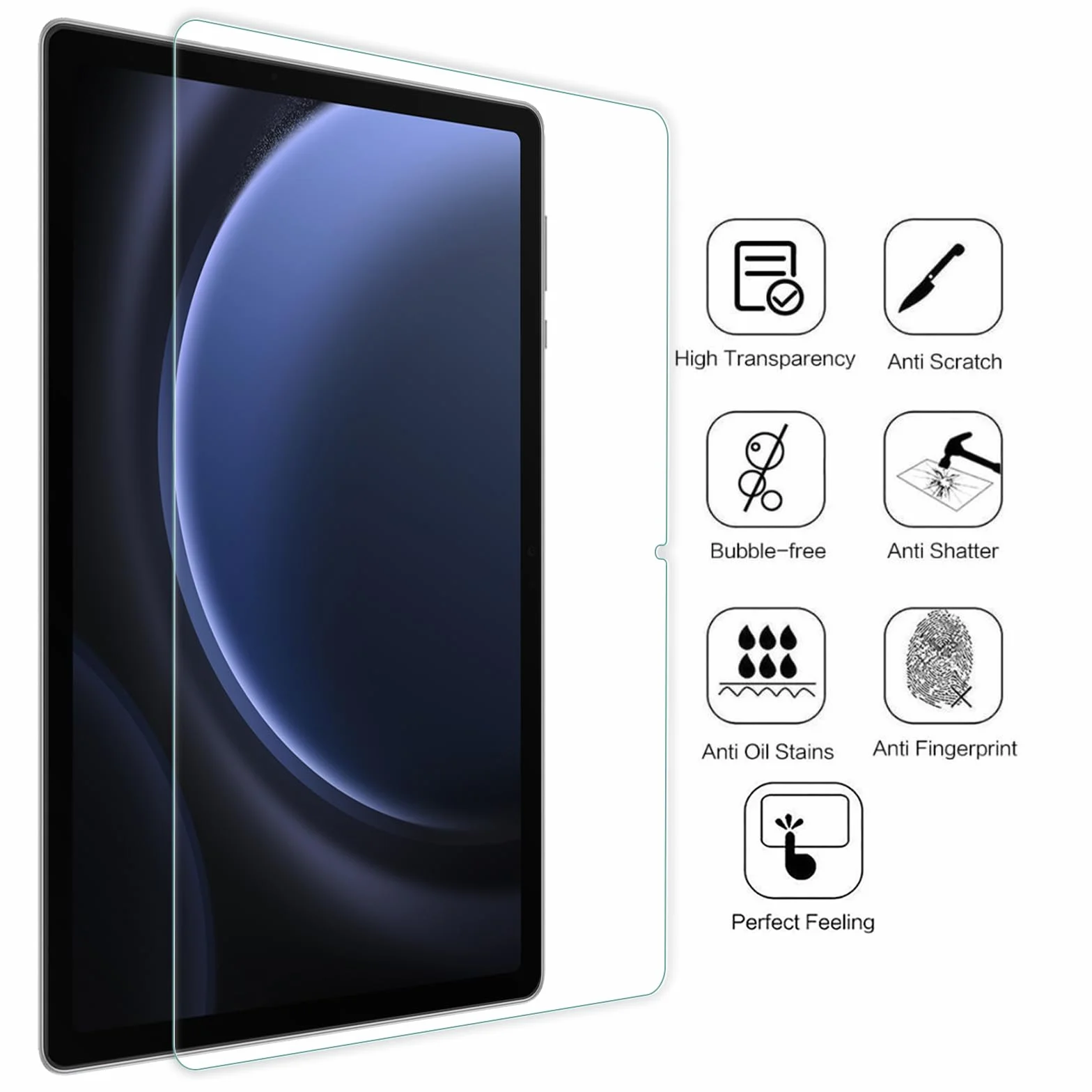 Samsung Galaxy Tab S10 Lite S9 FE S10 F S9 10,9" 2,5D Tempered Glass 9H Folia Ochronna Zestaw 2 sztuk
