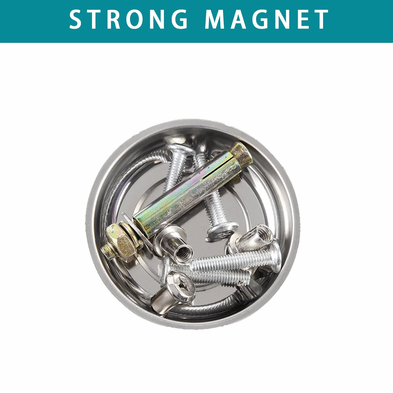 6 okrągłych magnetycznych tacek na miski 10 cm, ze stali nierdzewnej, uchwyt na części, do śrub, gniazd, śrub, pinów, mechaników i motoryzacji, 6 szt